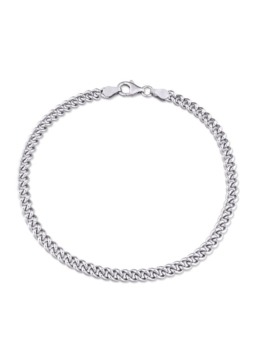 Sterling Silver 4.4mm Curb Link Chain Bracelet