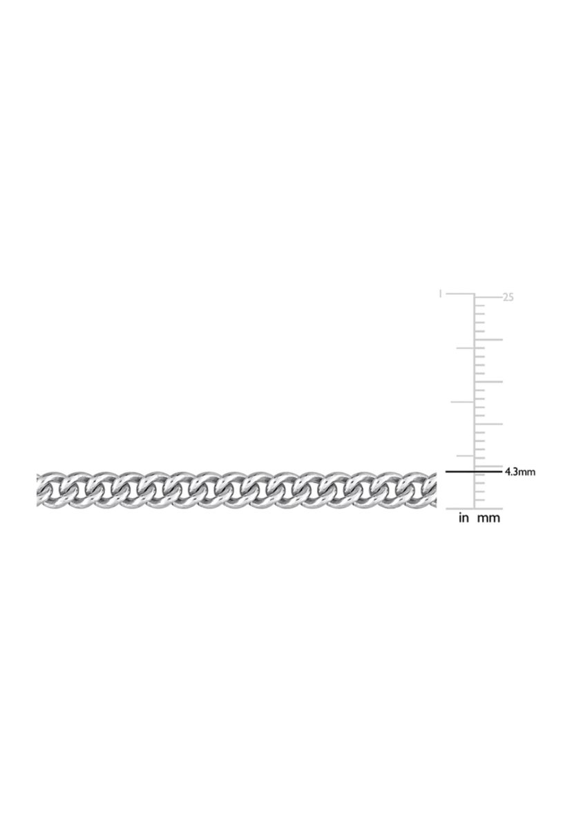 Sterling Silver 4.4mm Curb Link Chain Bracelet