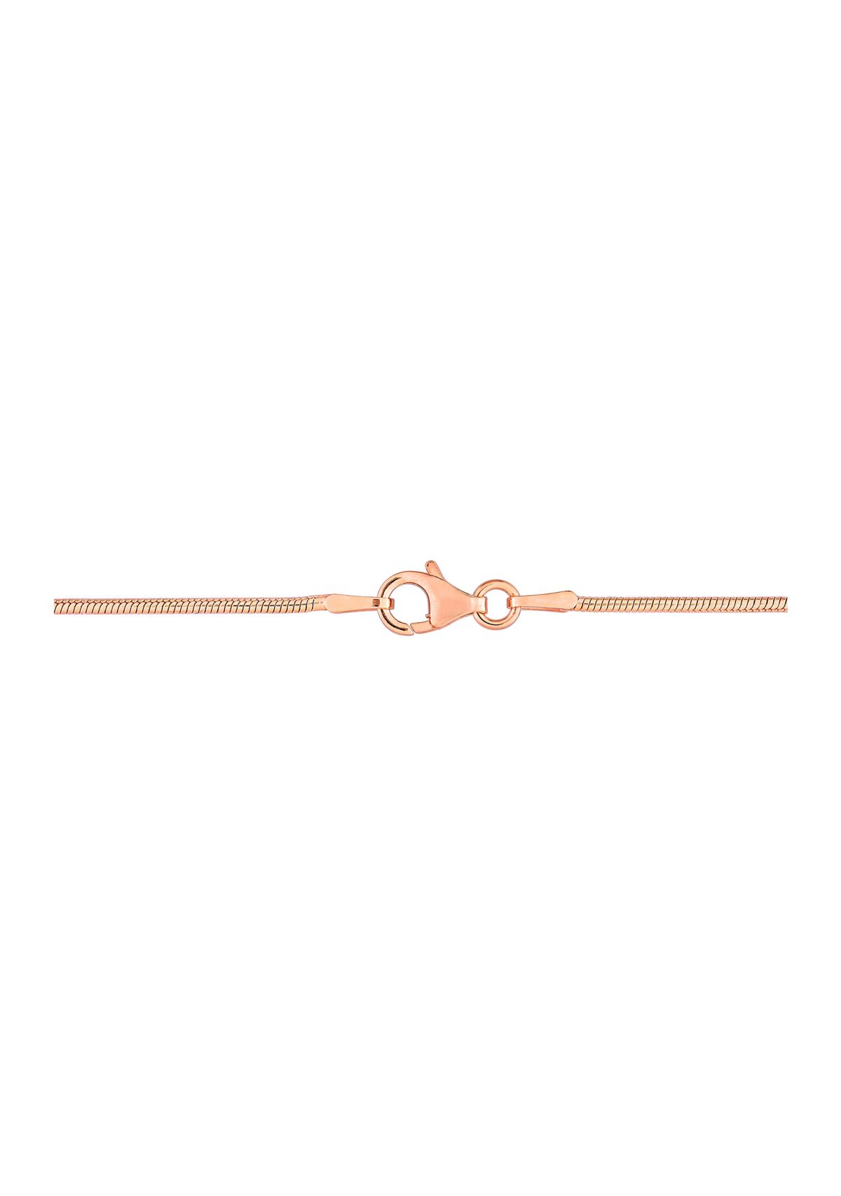 18k Rose Gold Plated Sterling Silver 1.2mm Snake Chain Bracelet