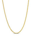 18K Yellow Gold Plated Sterling Silver Rolo Chain Necklace