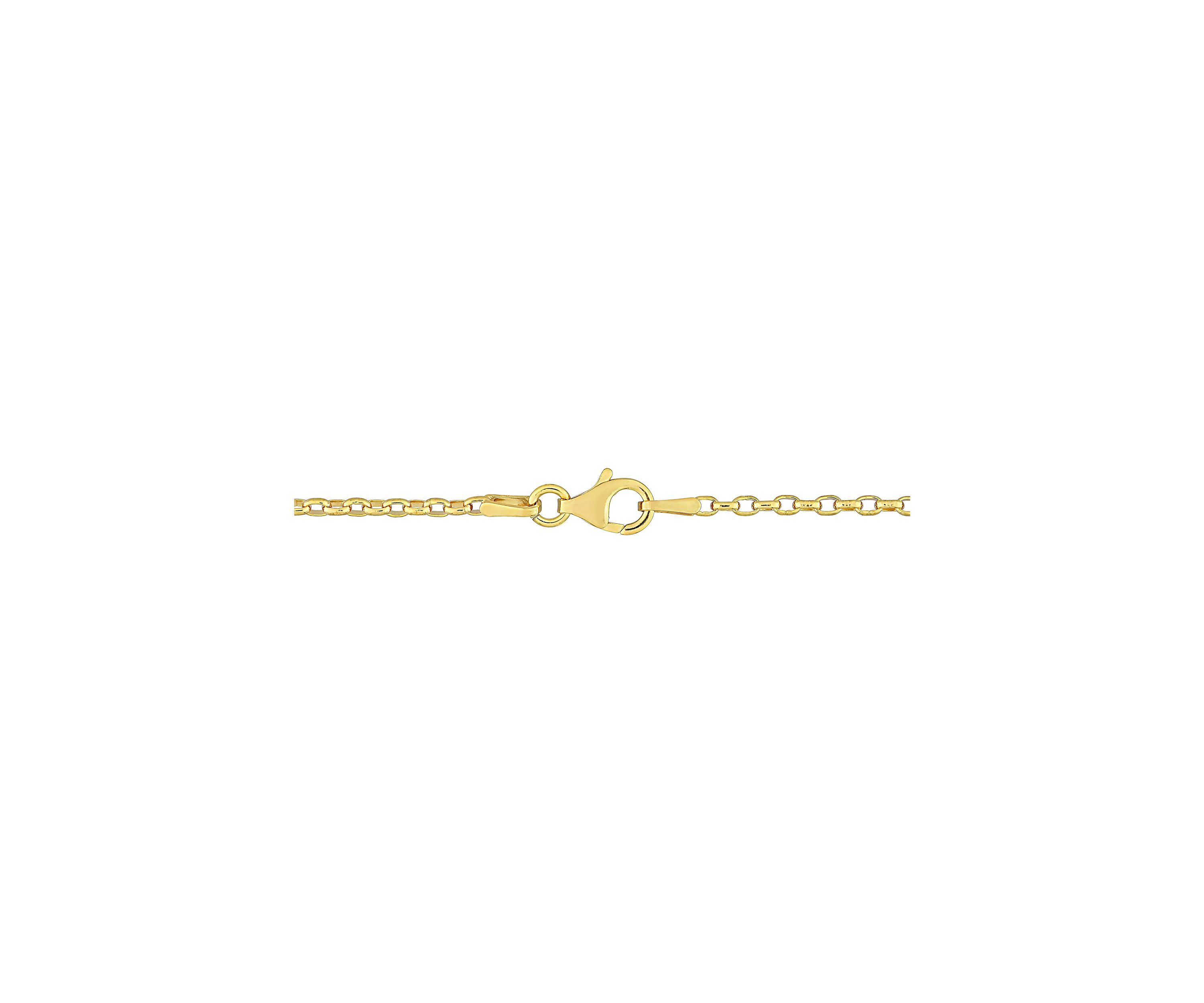 18k Yellow Gold Plated Sterling Silver Rolo Chain Necklace
