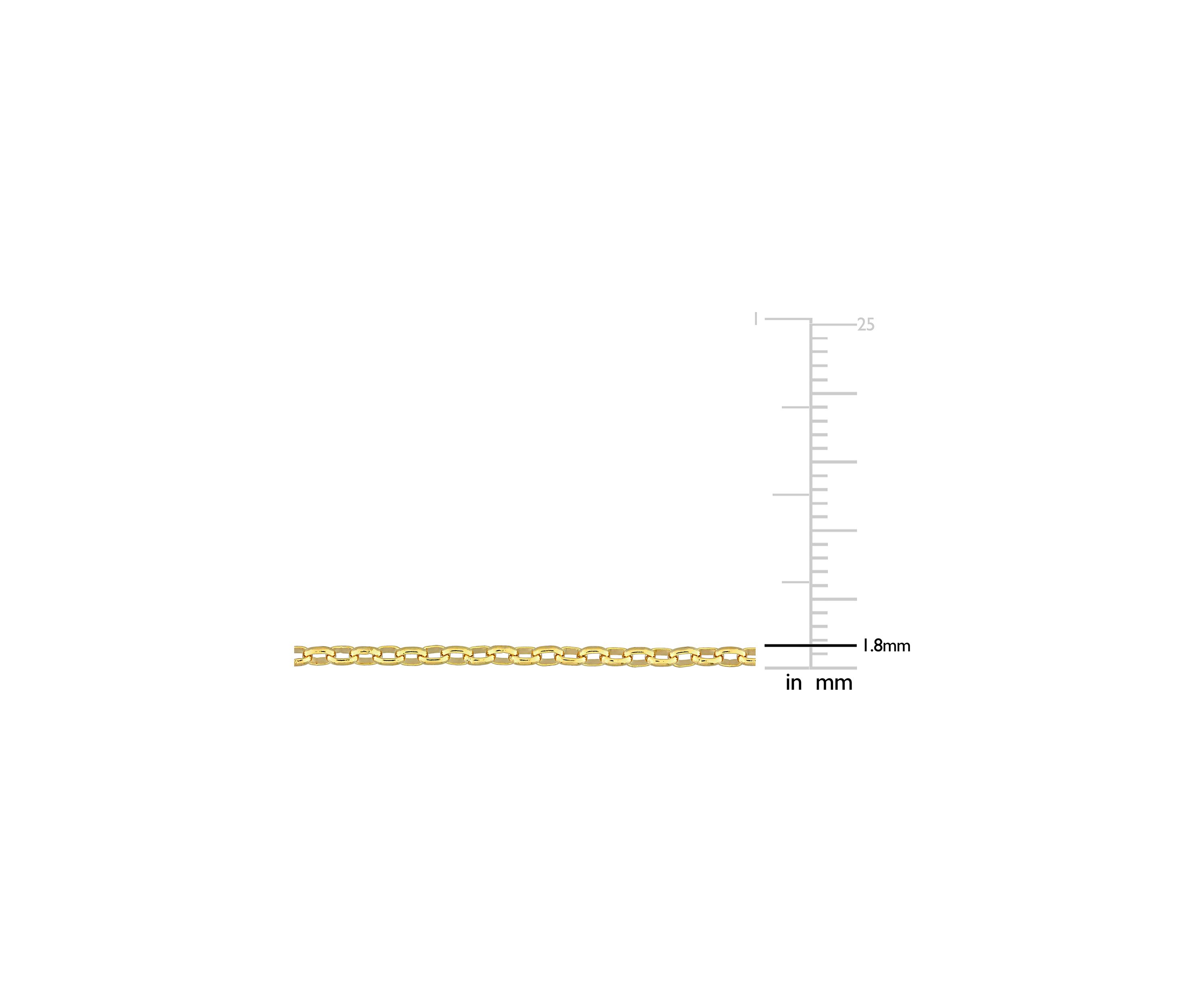 18k Yellow Gold Plated Sterling Silver Rolo Chain Necklace