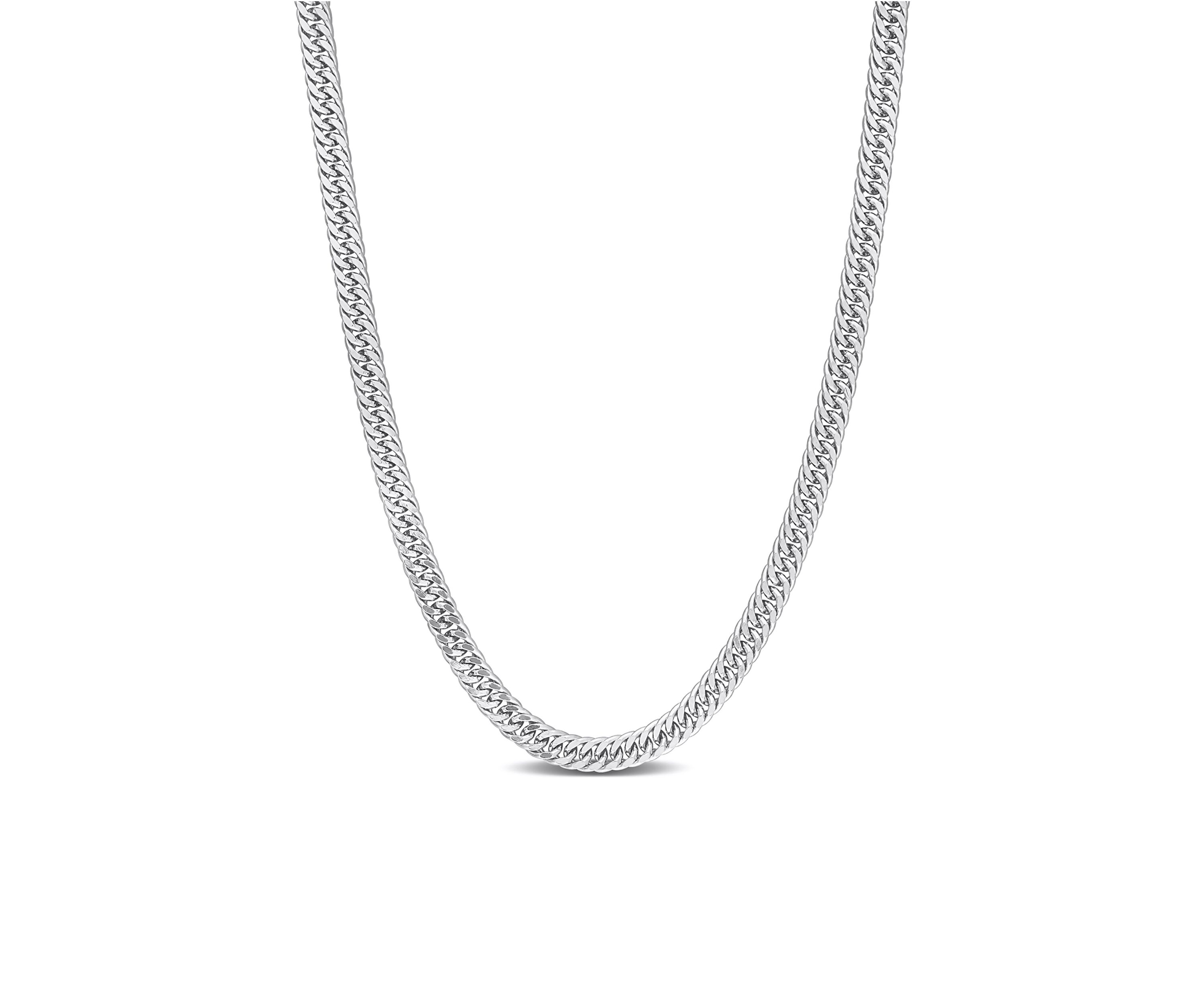 Sterling Silver Fancy Curb Link Chain Necklace