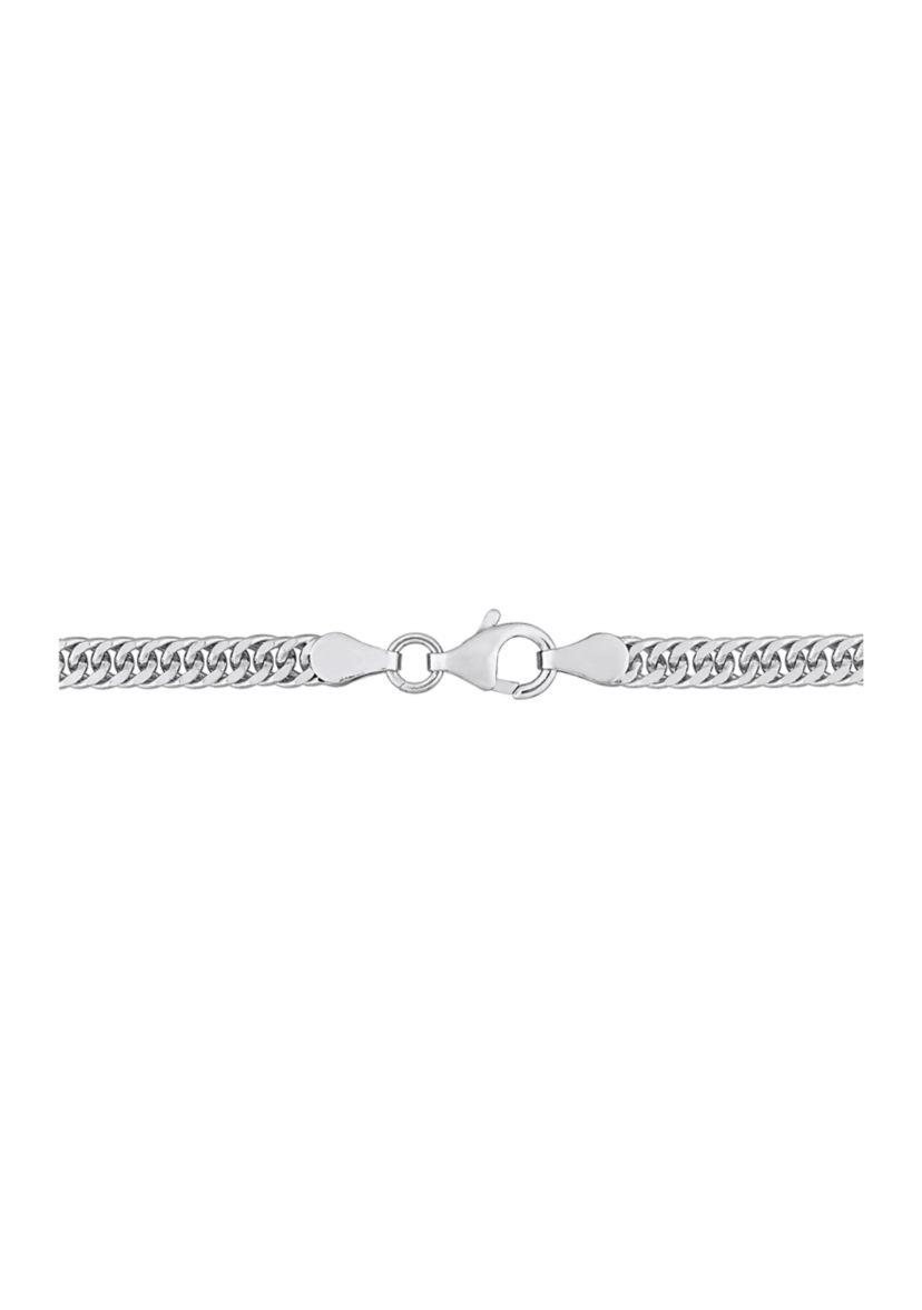 Sterling Silver Fancy Curb Link Chain Necklace