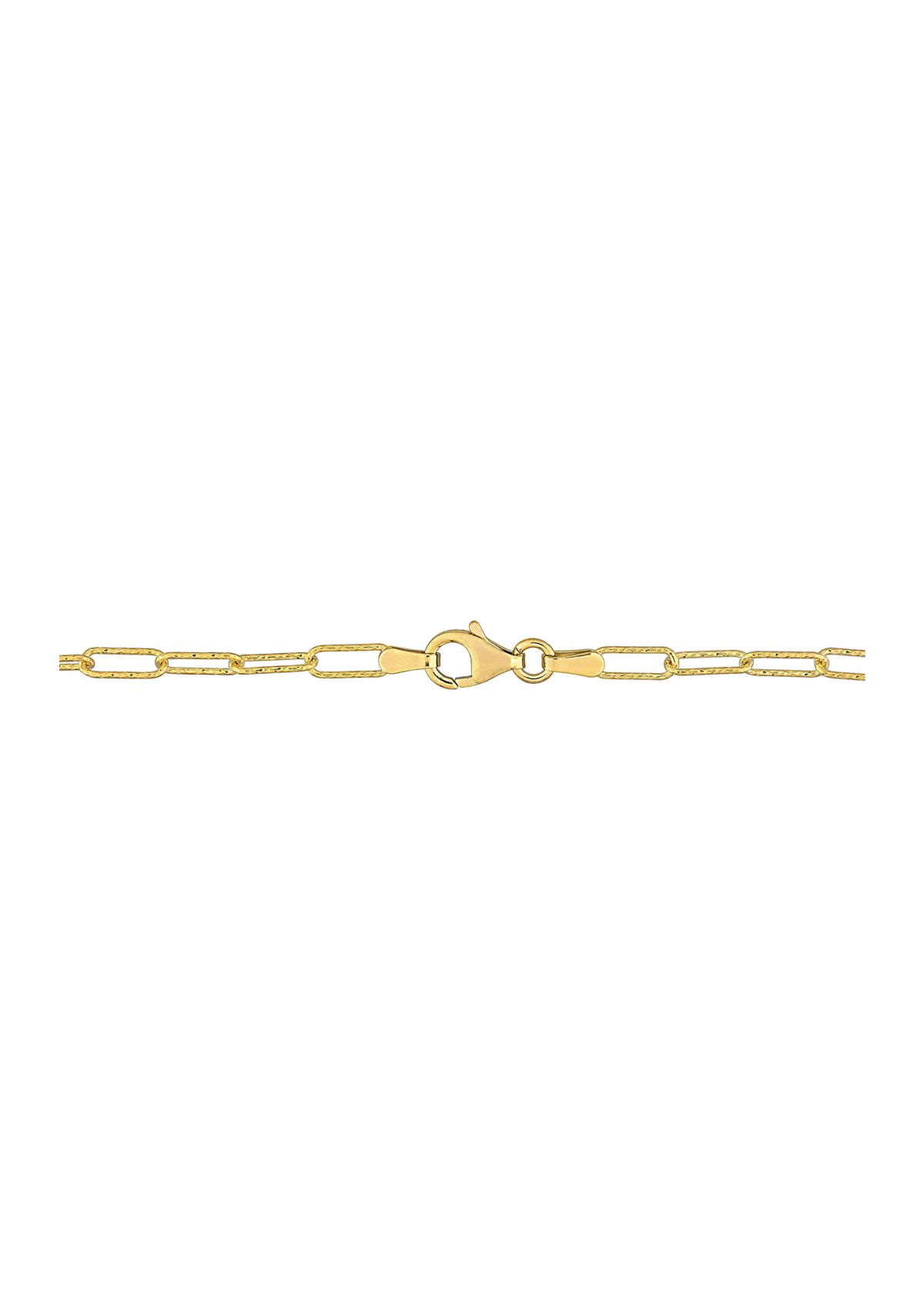 18k Yellow Gold Plated Sterling Silver Fancy Paperclip Chain Necklace