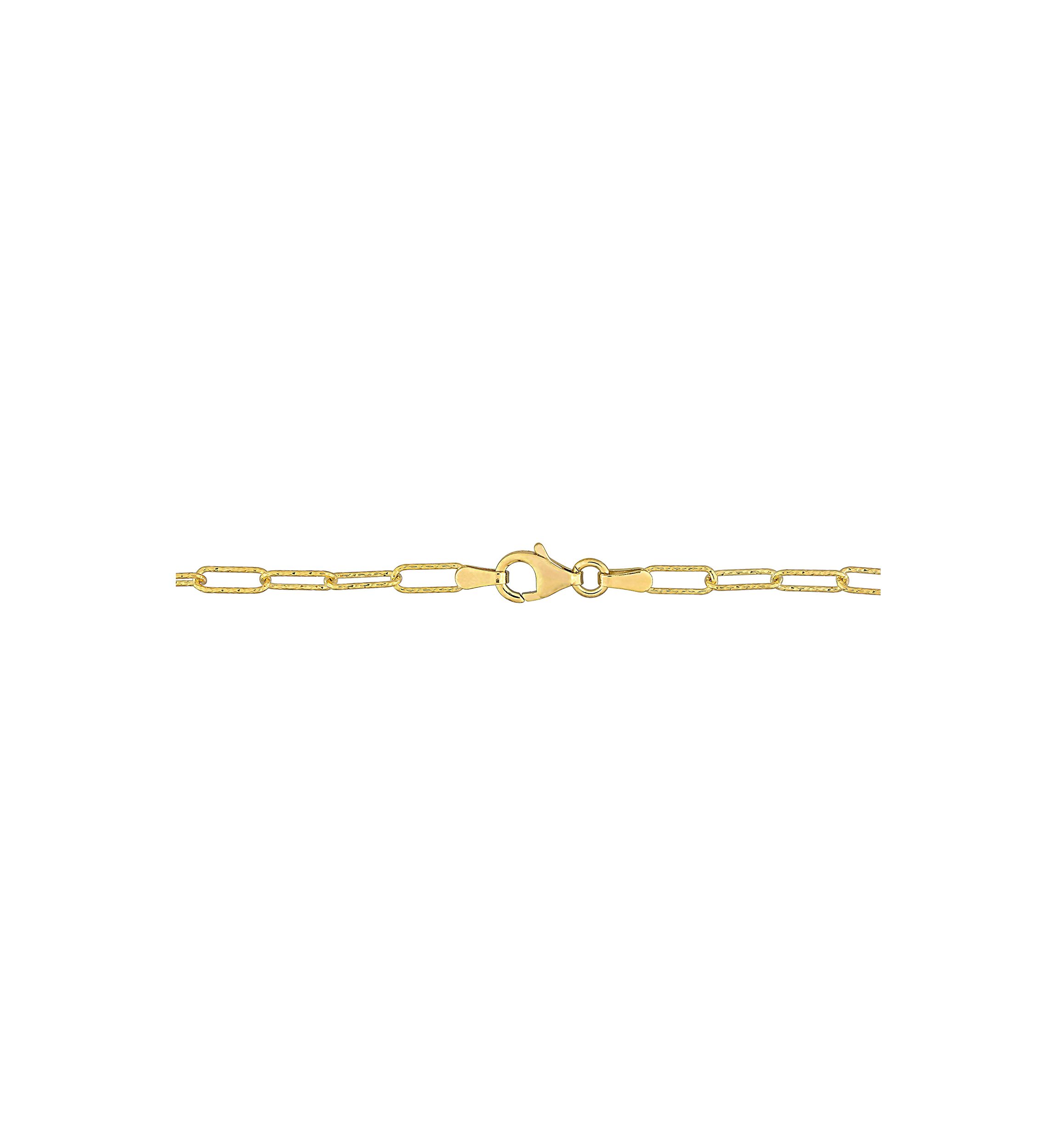 18k Yellow Gold Plated Sterling Silver Fancy Paperclip Chain Necklace