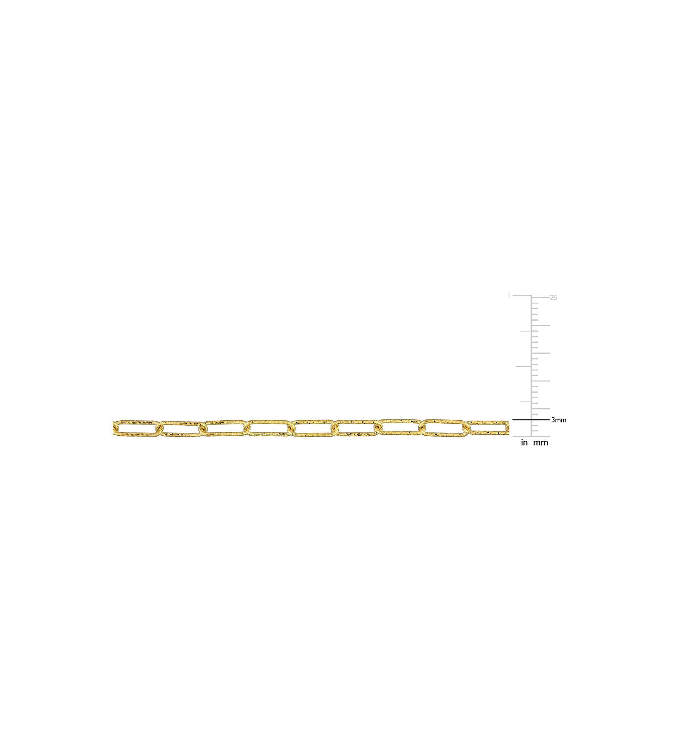18k Yellow Gold Plated Sterling Silver Fancy Paperclip Chain Necklace