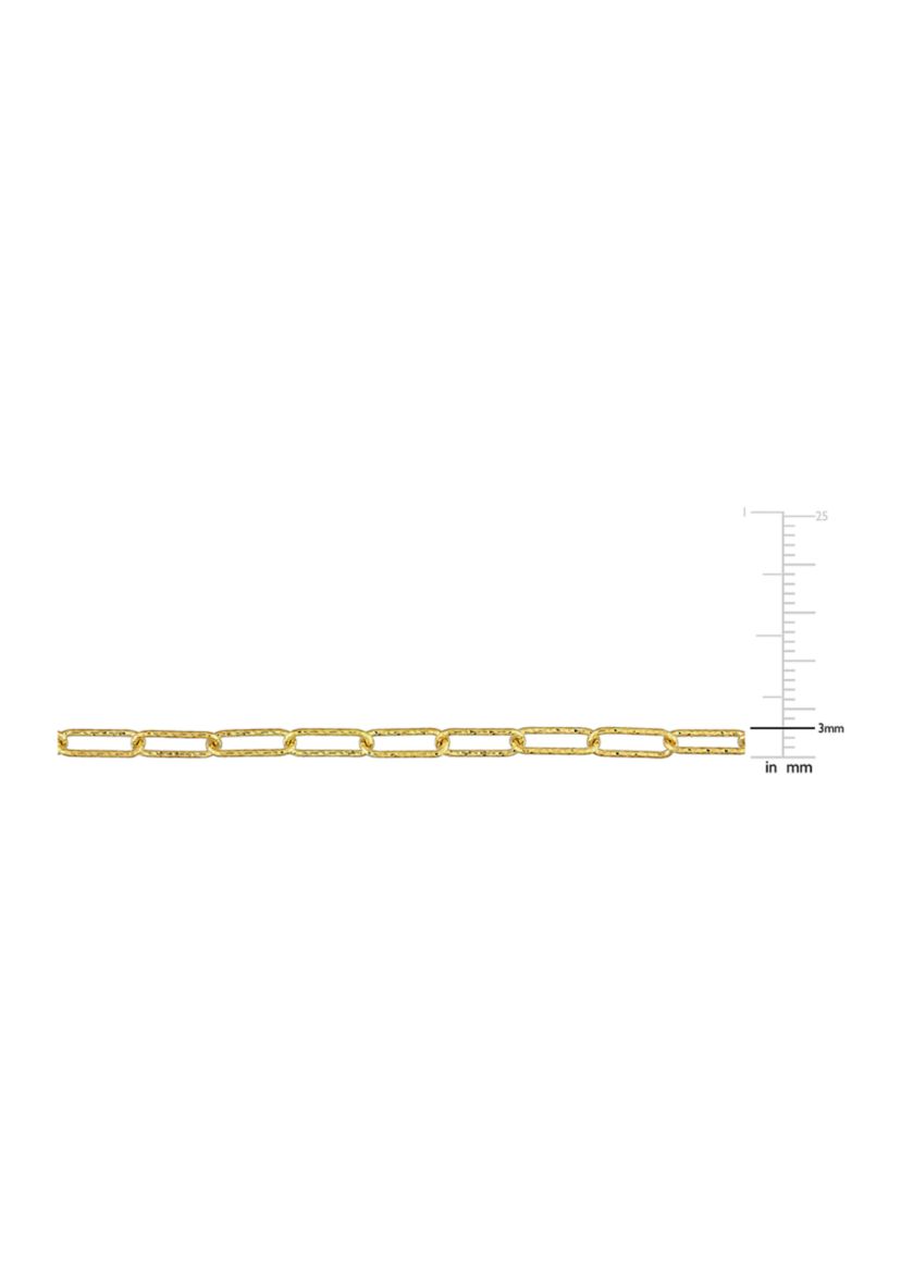 18k Yellow Gold Plated Sterling Silver Fancy Paperclip Chain Necklace