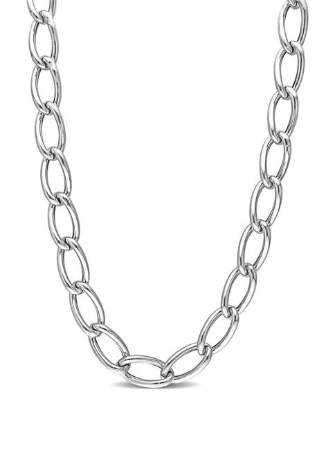 Sterling Silver Hollow Link Chain Necklace