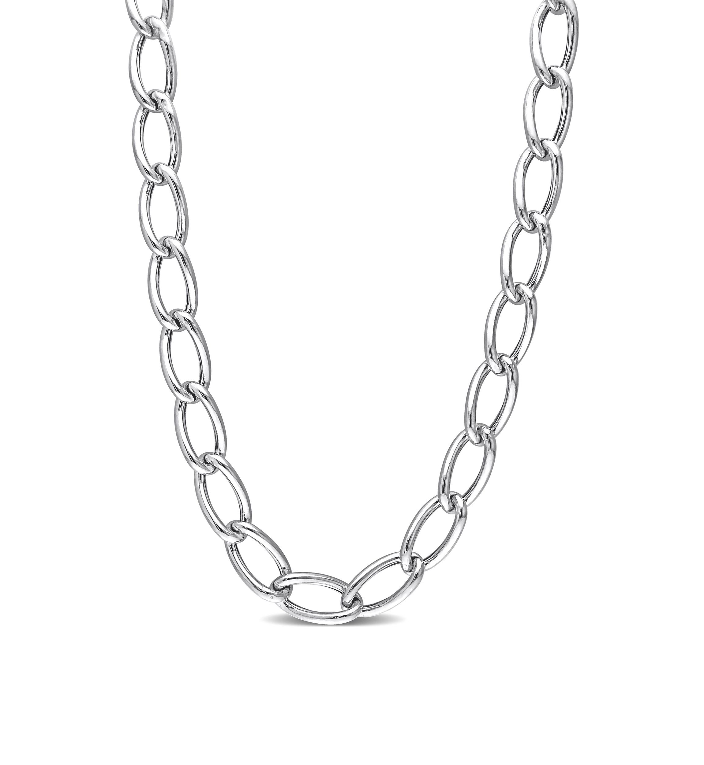 Sterling Silver Hollow Link Chain Necklace