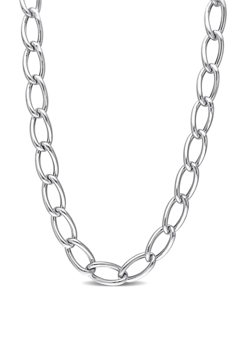 Sterling Silver Hollow Link Chain Necklace