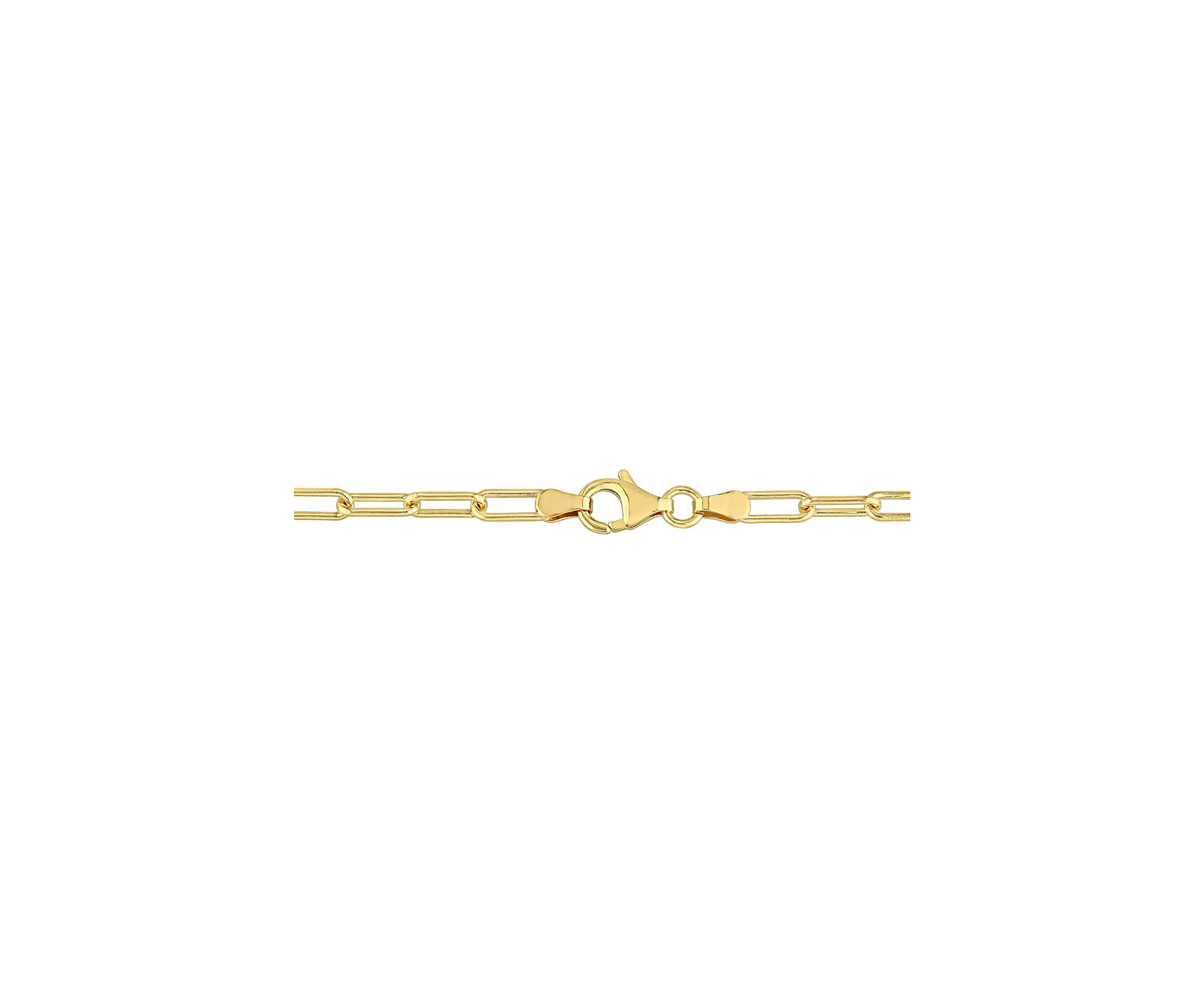 18k Yellow Gold Plated Sterling Silver 3.5mm Paperclip Chain Bracelet