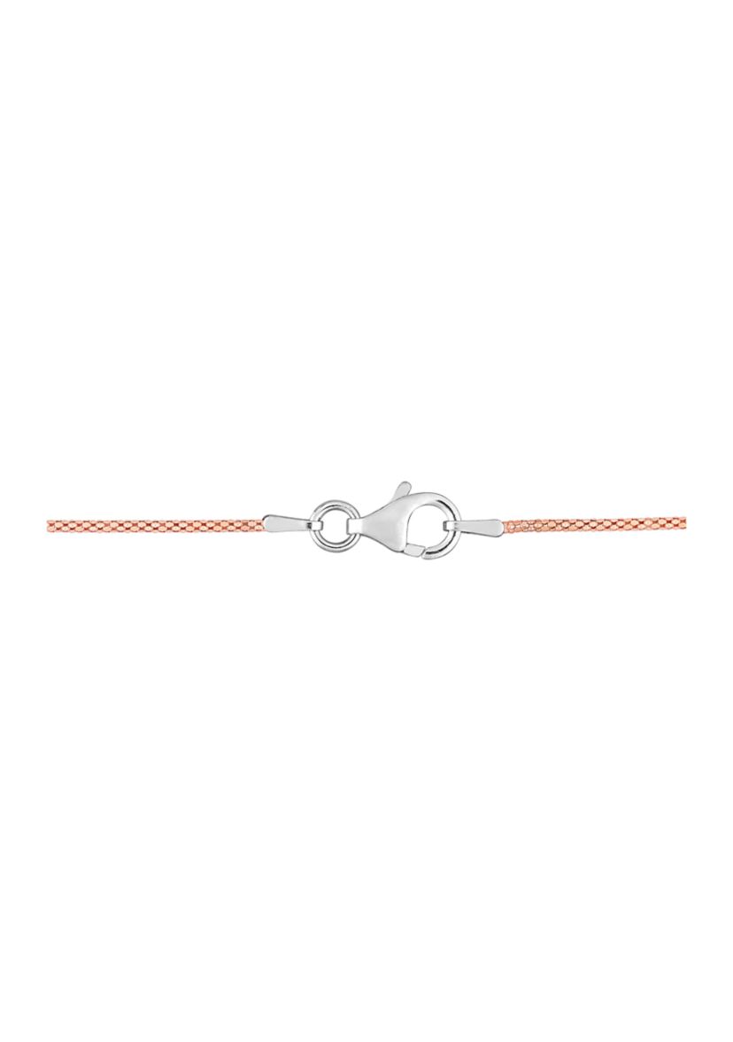 18k Rose Gold Plated Sterling Silver 6mm Ball Station Chain Necklace