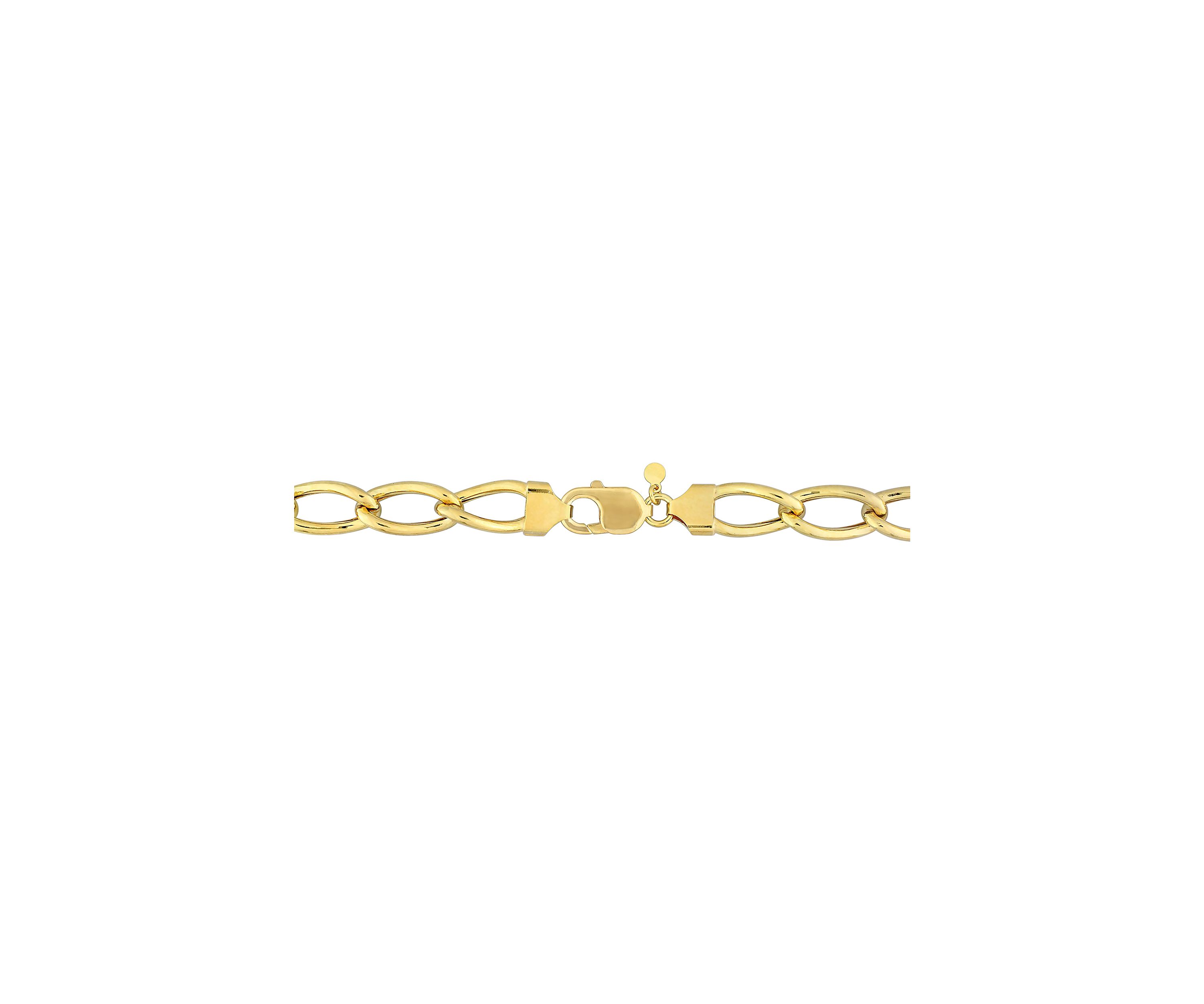 18k Yellow Gold Plated Sterling Silver Hollow Link Chain Necklace