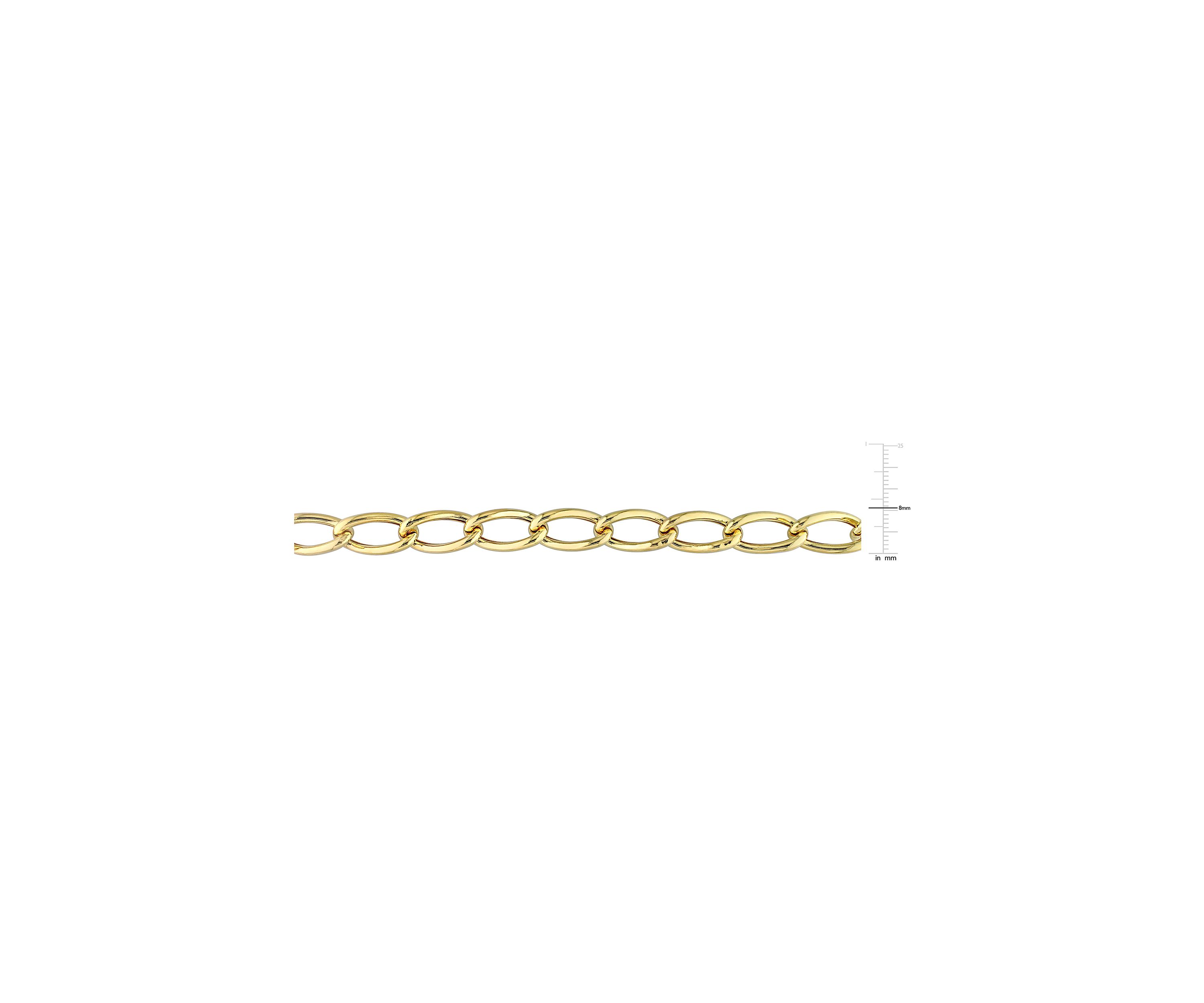 18k Yellow Gold Plated Sterling Silver Hollow Link Chain Necklace