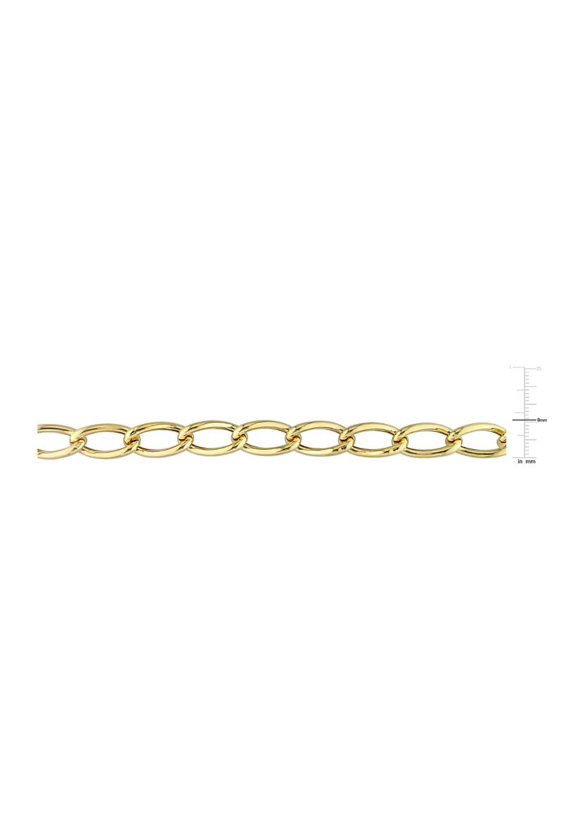 18k Yellow Gold Plated Sterling Silver Hollow Link Chain Necklace