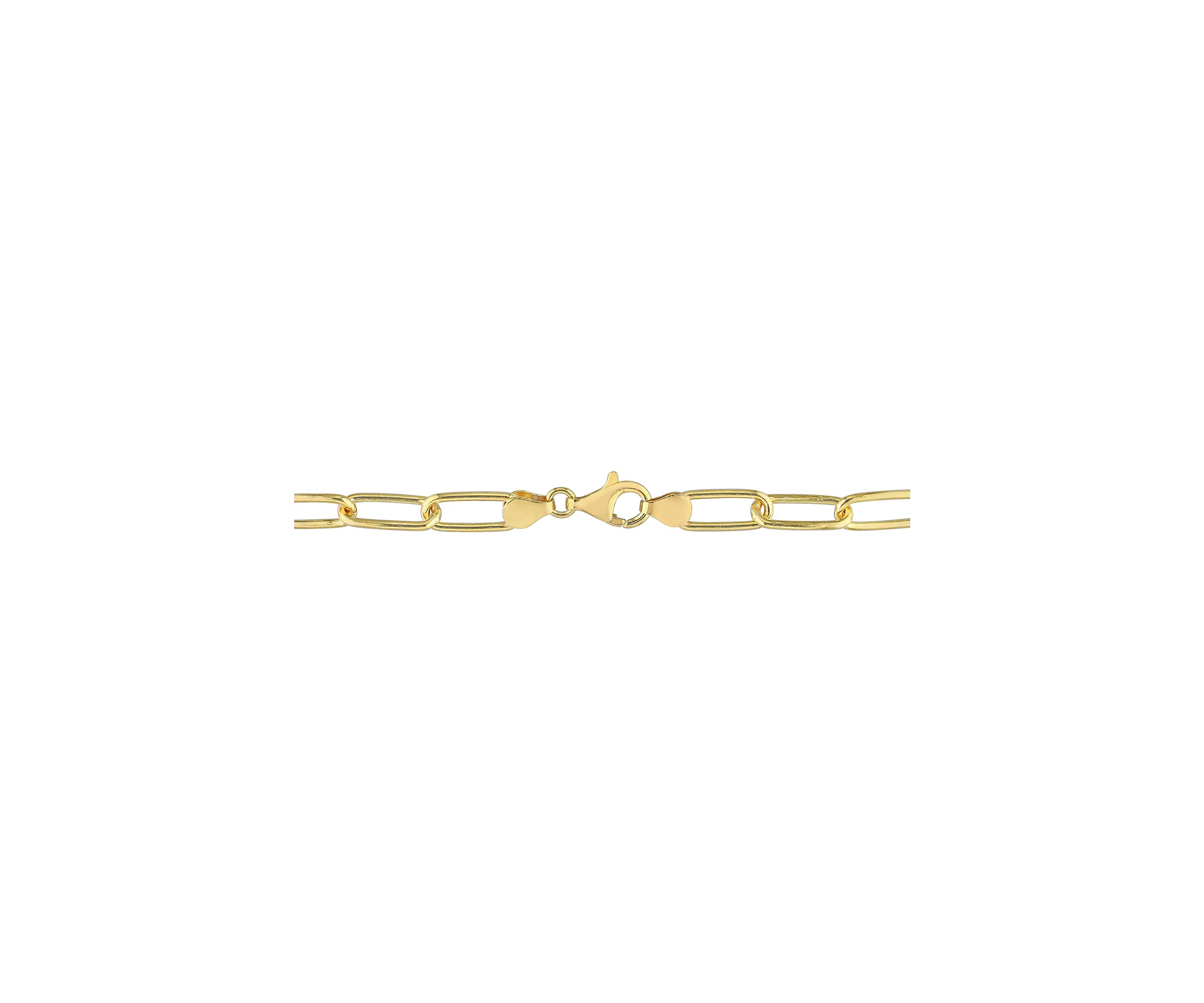 18k Yellow Gold Plated Sterling Silver 6mm Paperclip Chain Bracelet