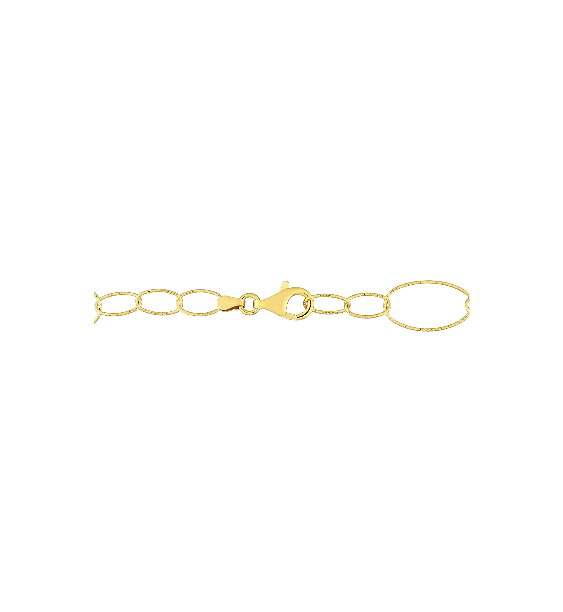 18k Yellow Gold Plated Sterling Silver 13mm Fancy Oval Link Chain Necklace