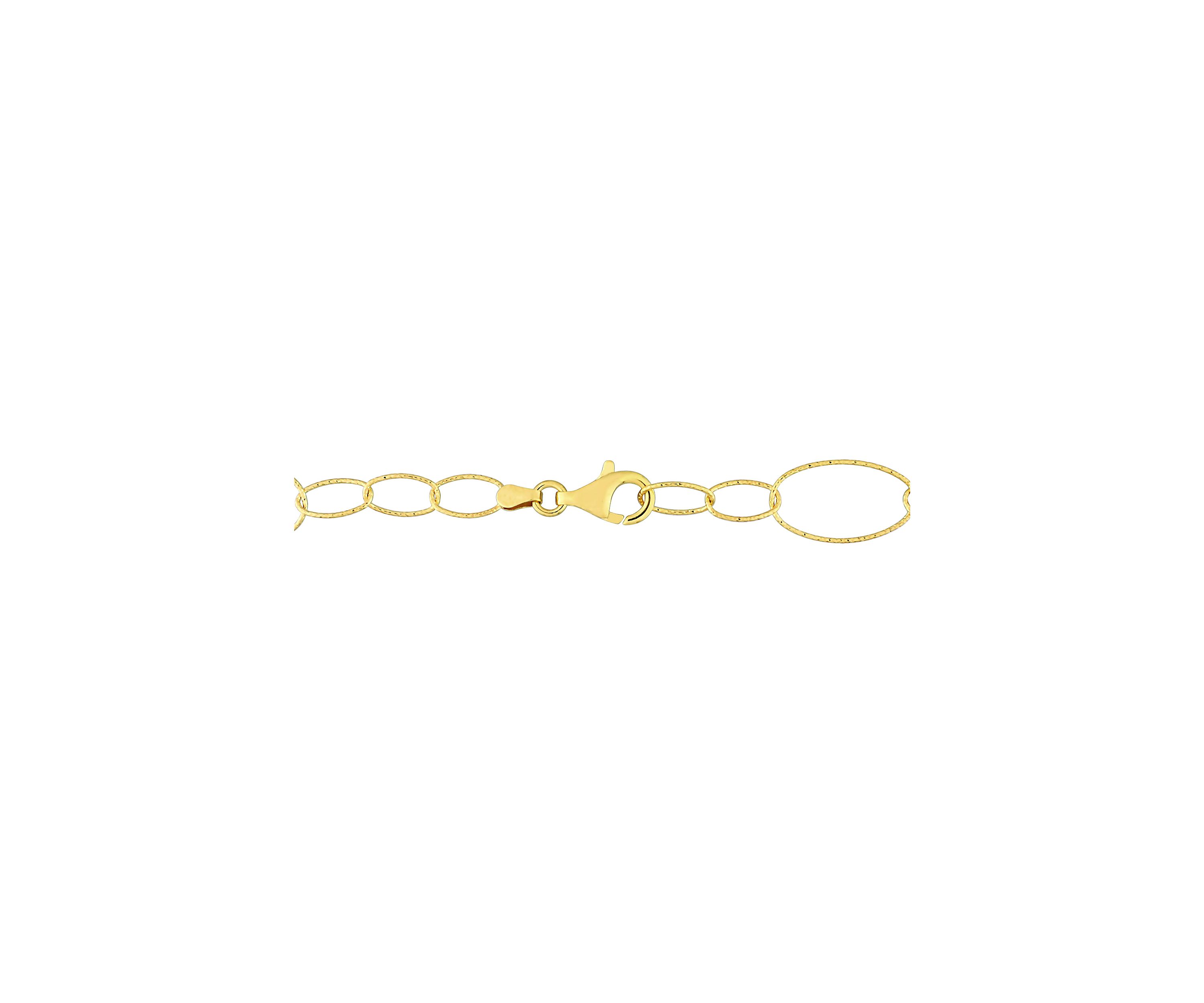 18k Yellow Gold Plated Sterling Silver 13mm Fancy Oval Link Chain Necklace