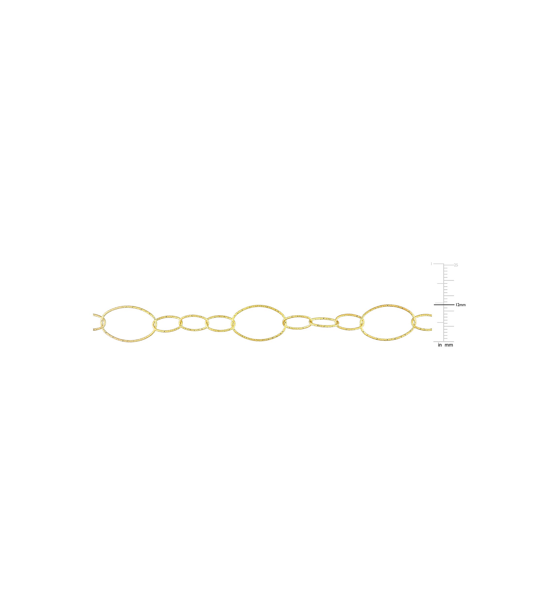 18k Yellow Gold Plated Sterling Silver 13mm Fancy Oval Link Chain Necklace