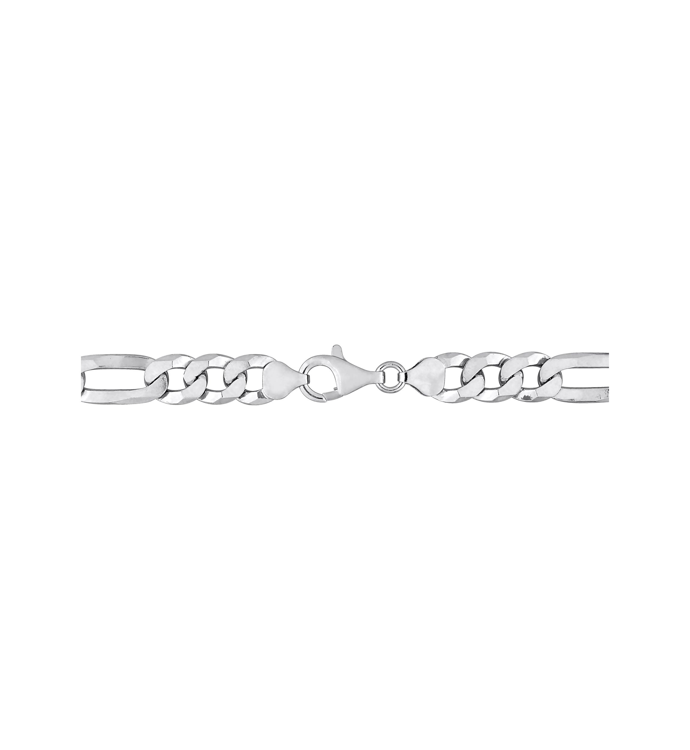 Sterling Silver 8.9mm Flat Figaro Chain Necklace