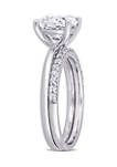 3.3 ct. t.w. Created White Sapphire Cushion-Cut Bridal Ring Set in 10k White Gold