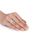 3.3 ct. t.w. Created White Sapphire Cushion-Cut Bridal Ring Set in 10k White Gold