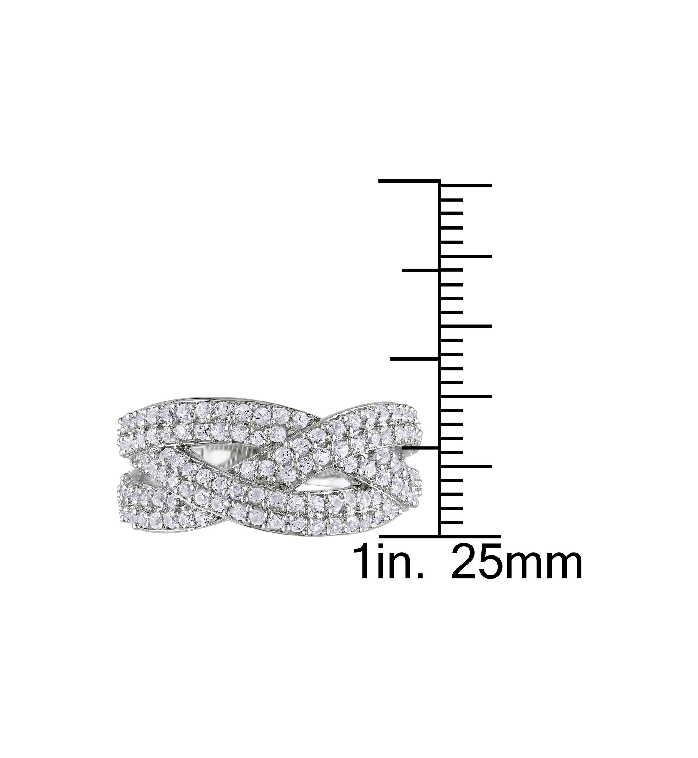 Lab Created 1.25 CT TGW Created White Sapphire Braided Ring in Sterling Silver