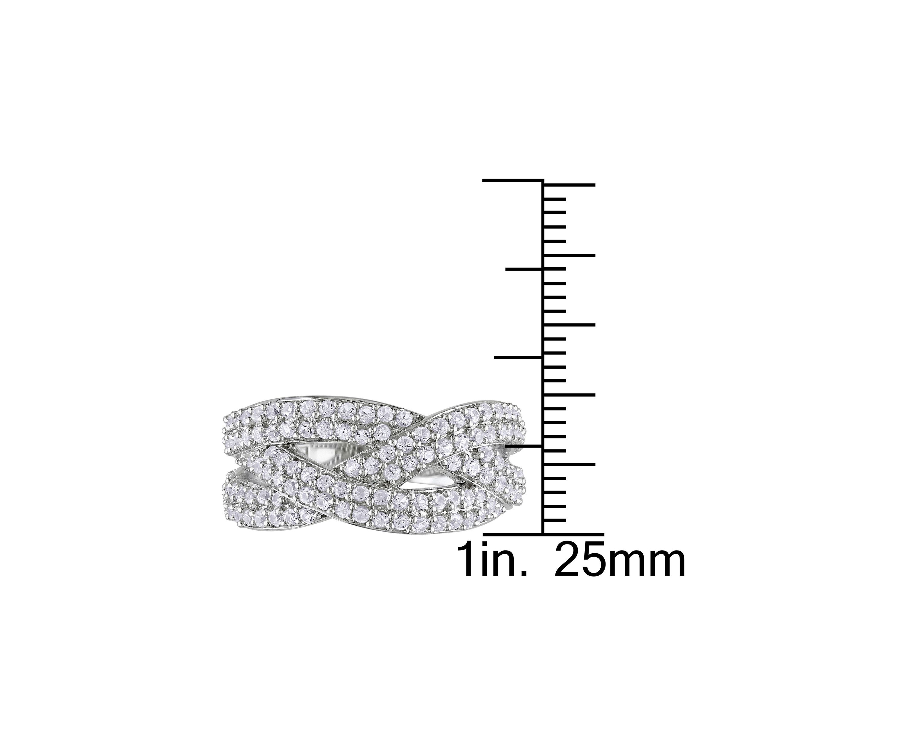 Lab Created 1.25 CT TGW Created White Sapphire Braided Ring in Sterling Silver