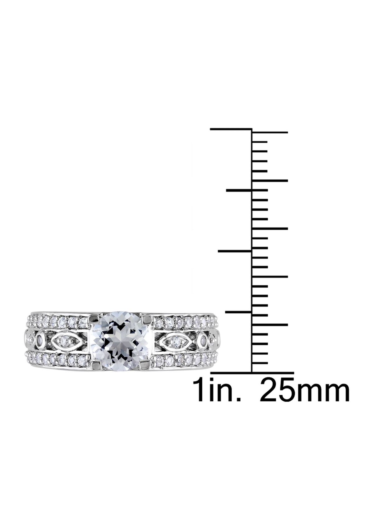 Lab Created 1.88 CT TGW Created White Sapphire Filigree Engagement Ring in Sterling Silver