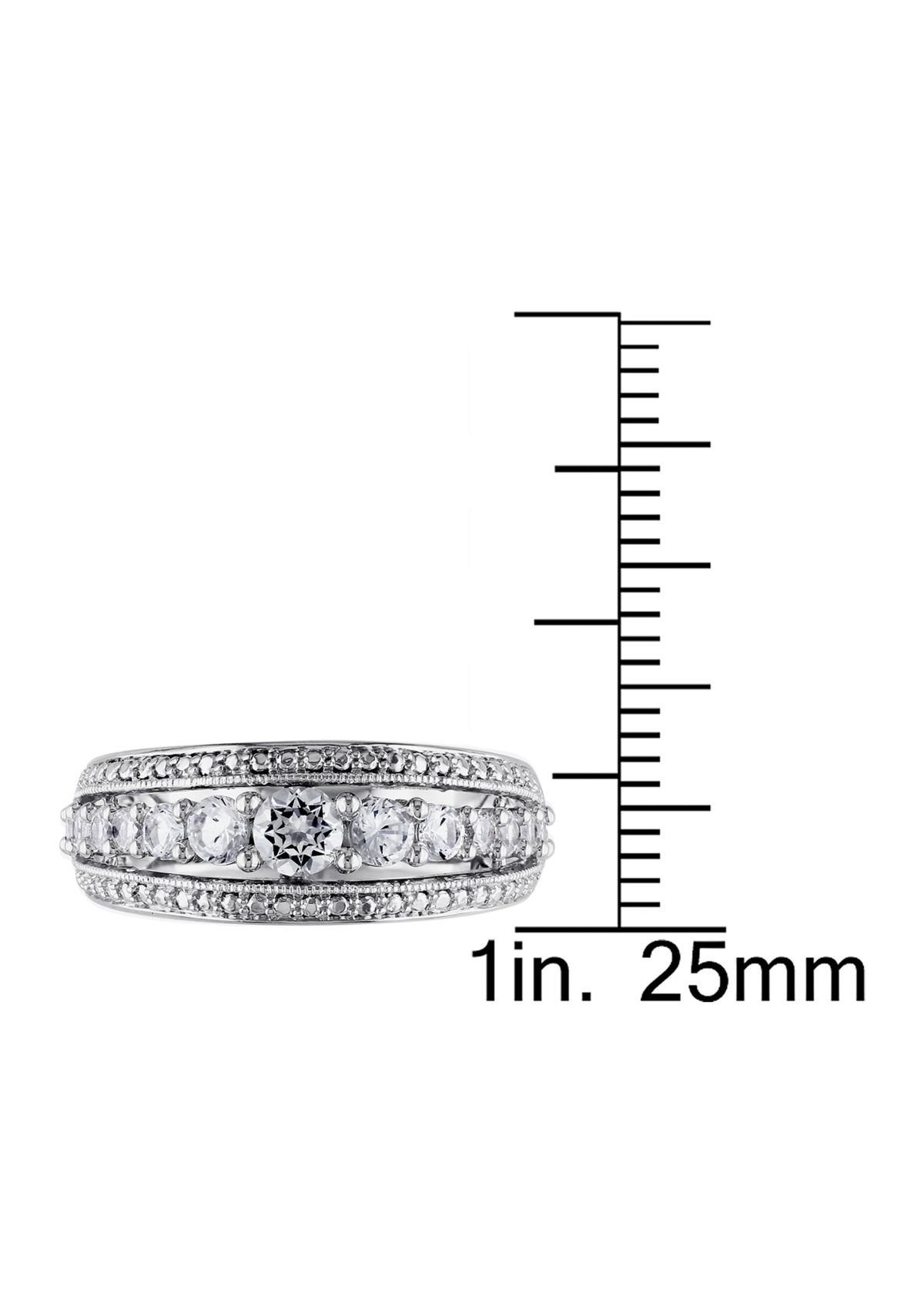Lab Created 1.2 CT TGW Created White Sapphire Graduated Ring in Sterling Silver