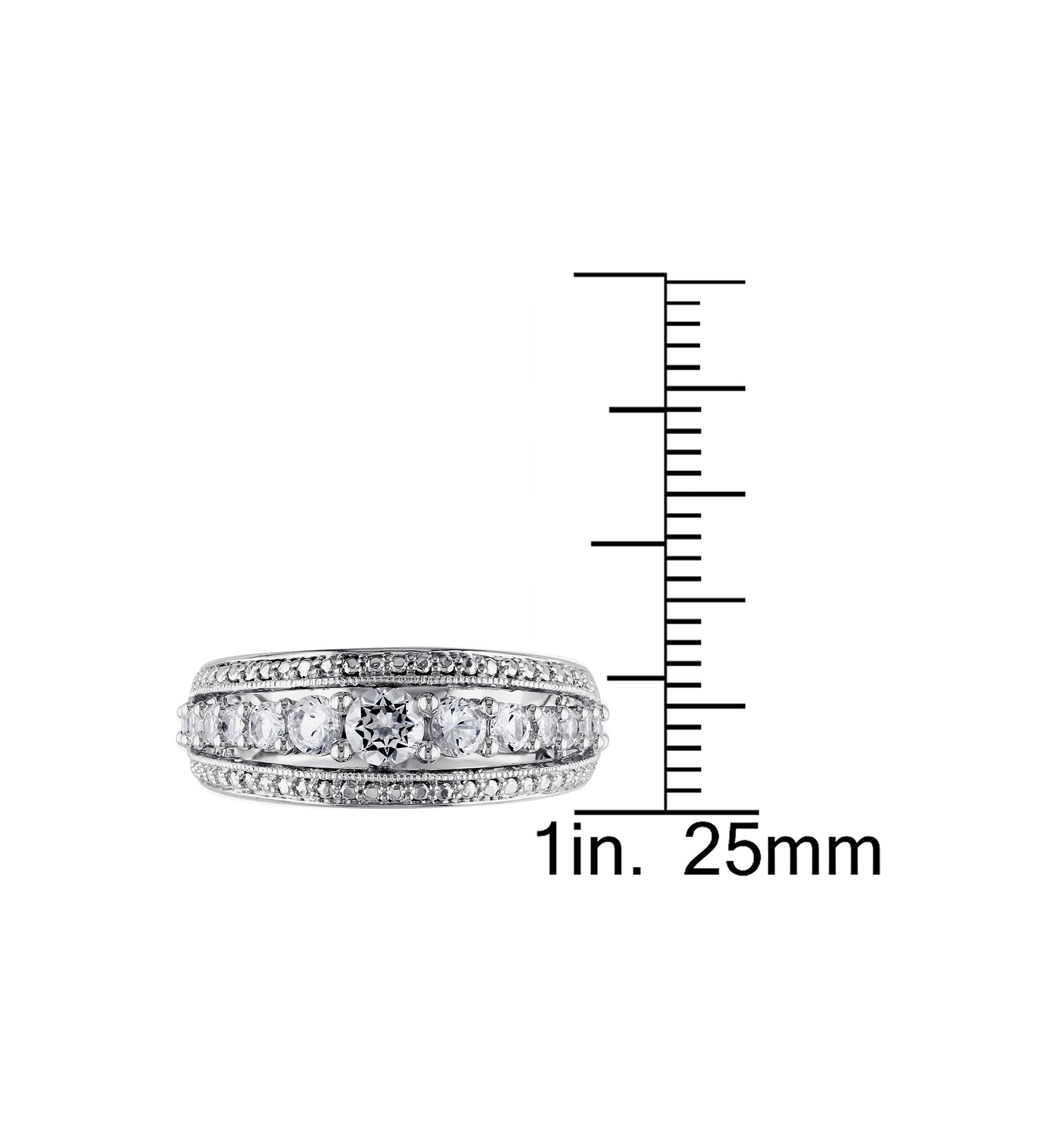 Lab Created 1.2 CT TGW Created White Sapphire Graduated Ring in Sterling Silver