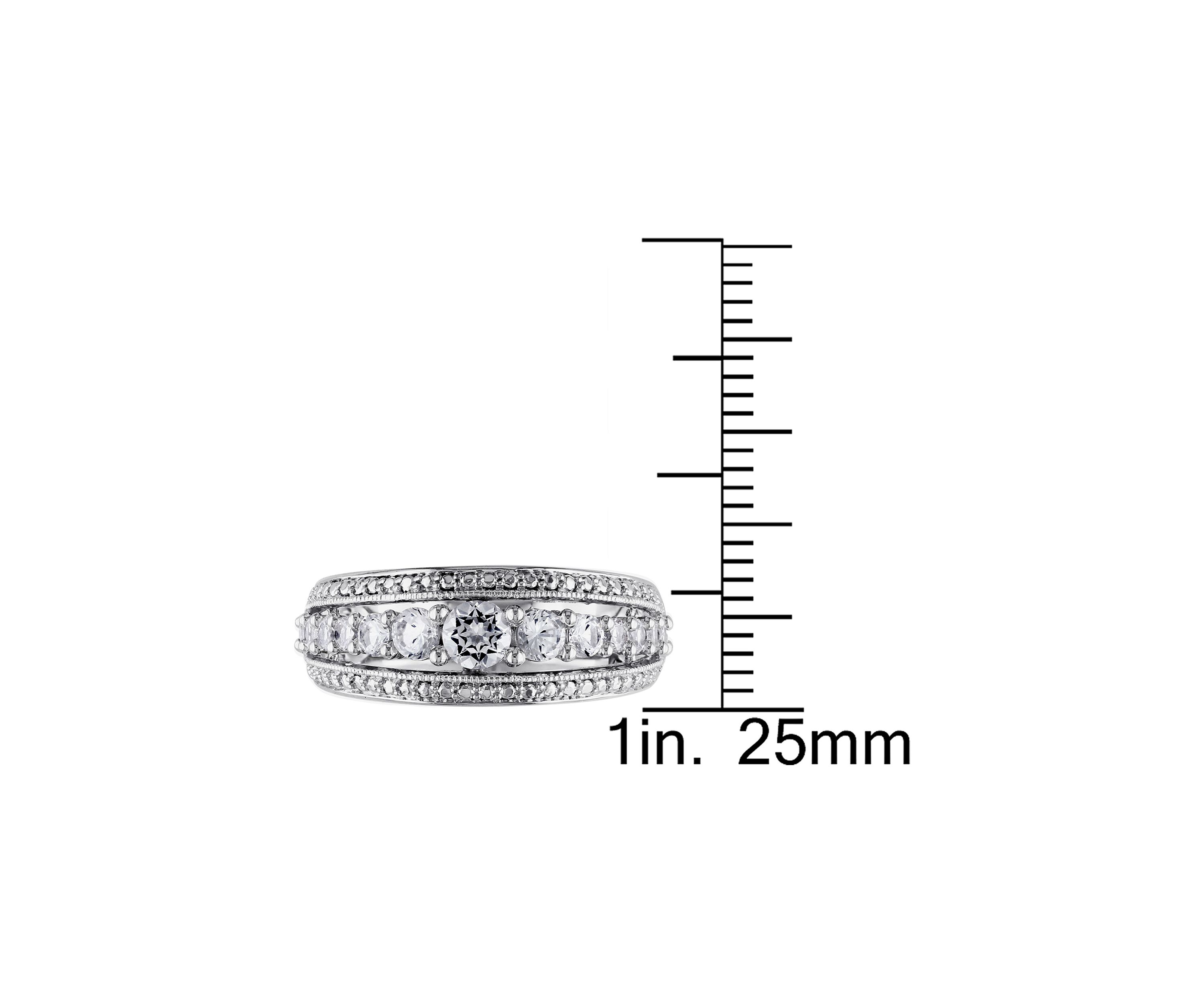 Lab Created 1.2 CT TGW Created White Sapphire Graduated Ring in Sterling Silver