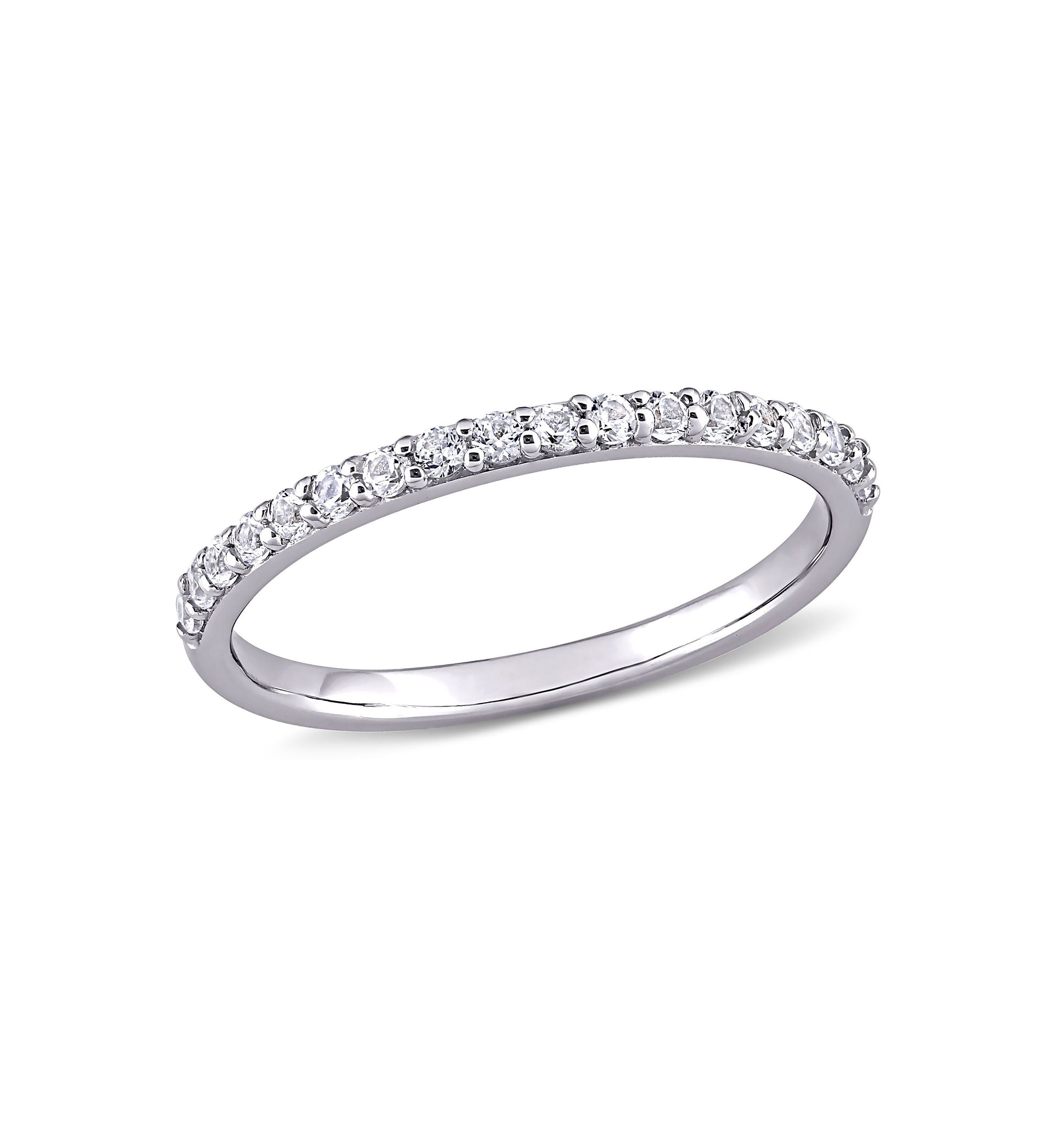 Lab Created 3/8 CT TGW Created White Sapphire Anniversary Band in 10k White Gold