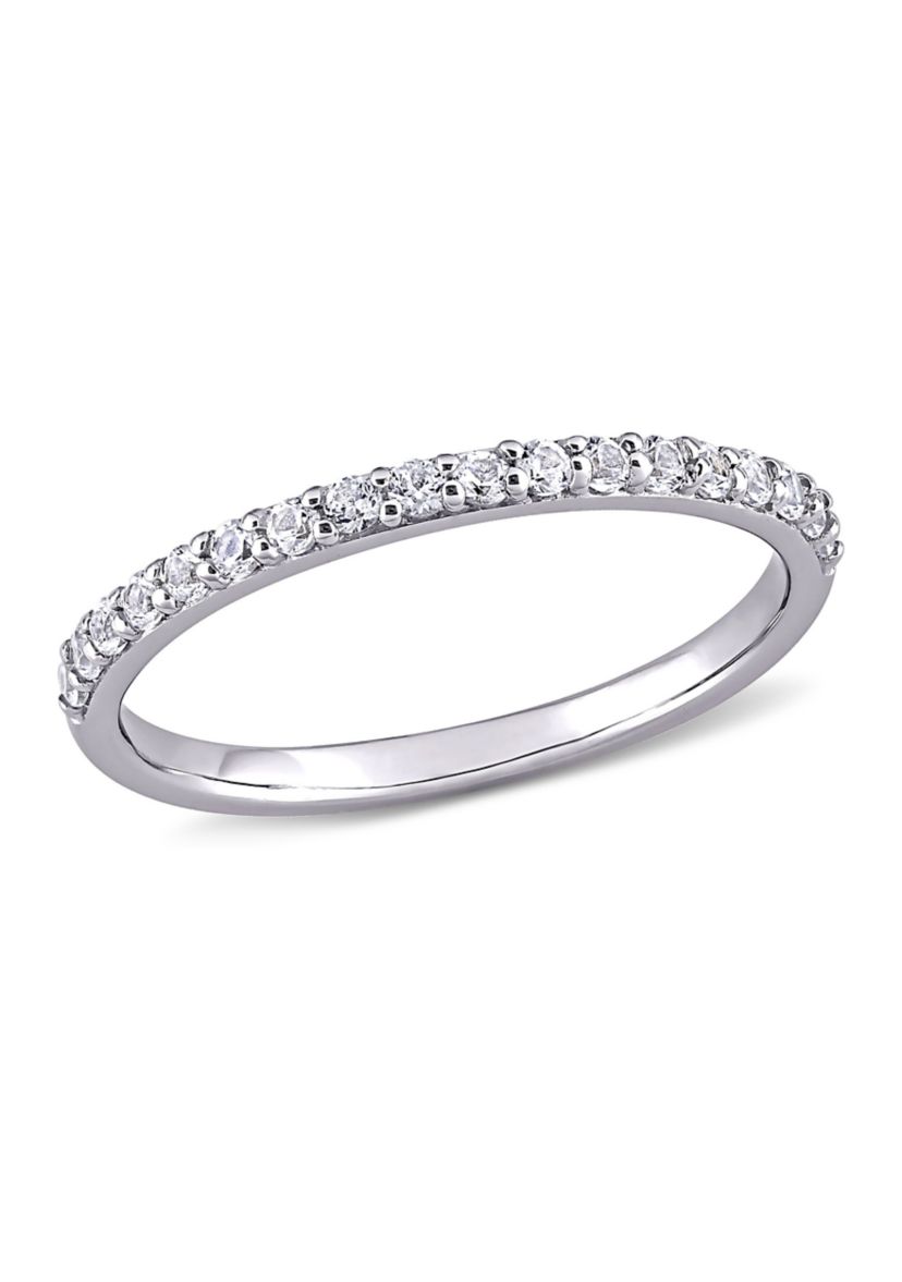 Lab Created 3/8 CT TGW Created White Sapphire Anniversary Band in 10k White Gold