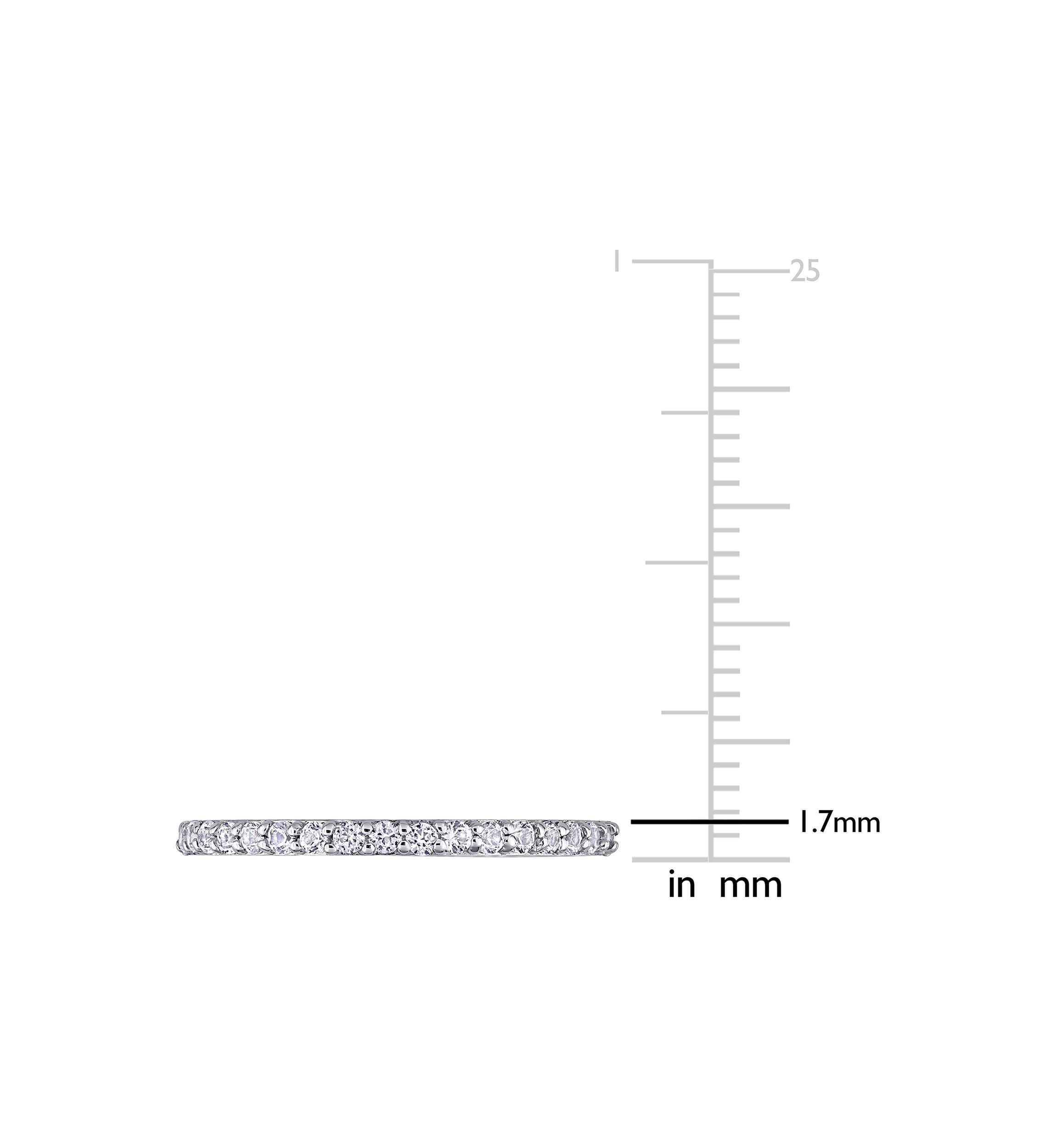Lab Created 3/8 CT TGW Created White Sapphire Anniversary Band in 10k White Gold