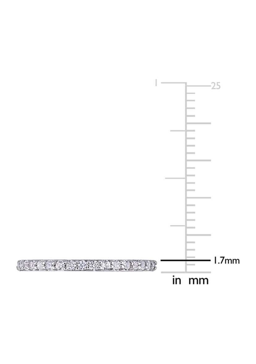 Lab Created 3/8 CT TGW Created White Sapphire Anniversary Band in 10k White Gold