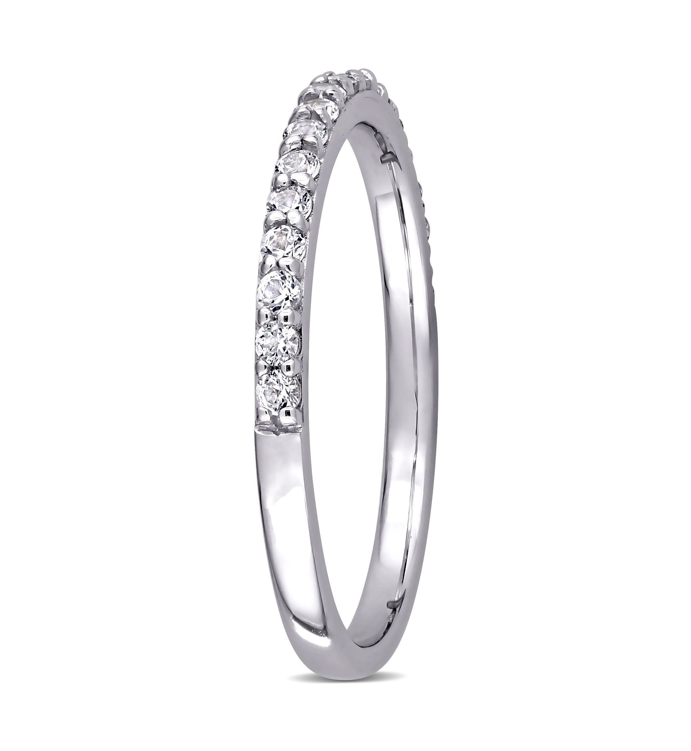 Lab Created 3/8 CT TGW Created White Sapphire Anniversary Band in 10k White Gold