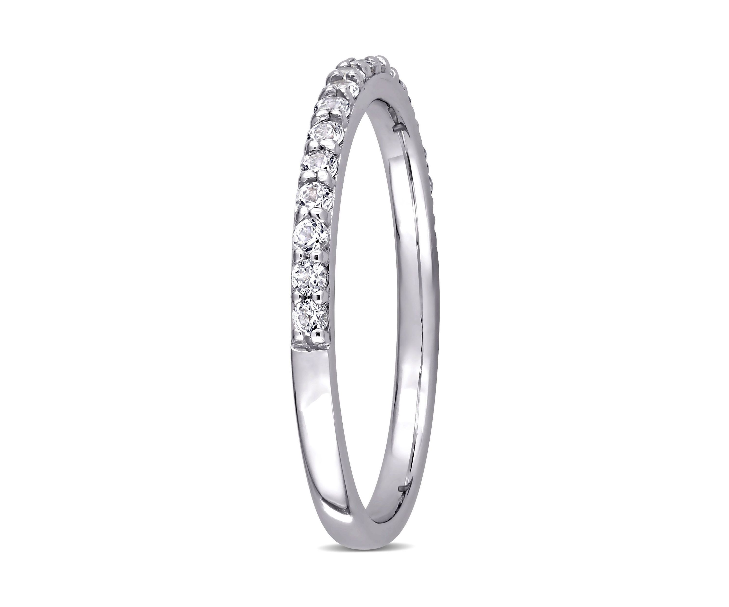 Lab Created 3/8 CT TGW Created White Sapphire Anniversary Band in 10k White Gold