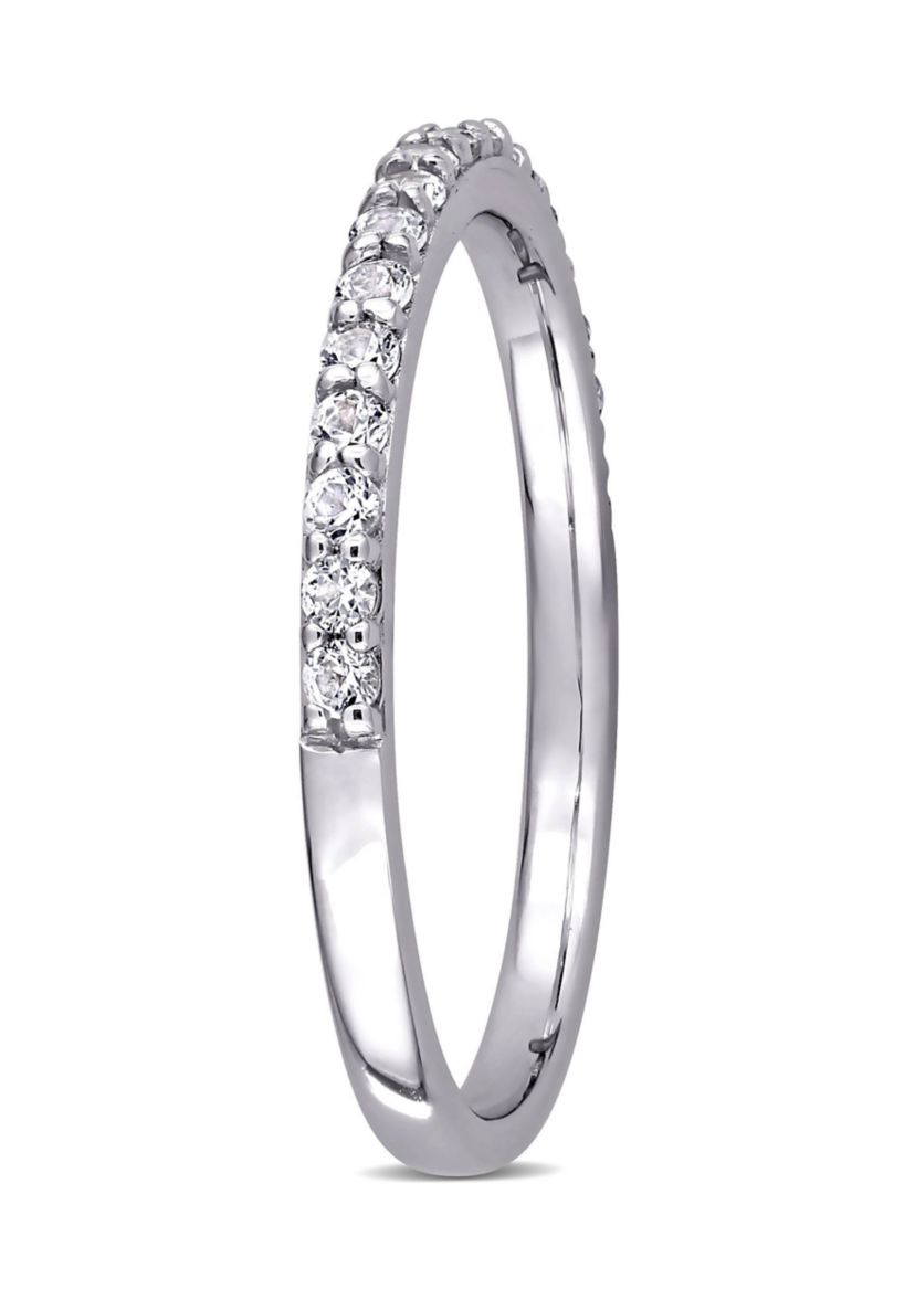 Lab Created 3/8 CT TGW Created White Sapphire Anniversary Band in 10k White Gold