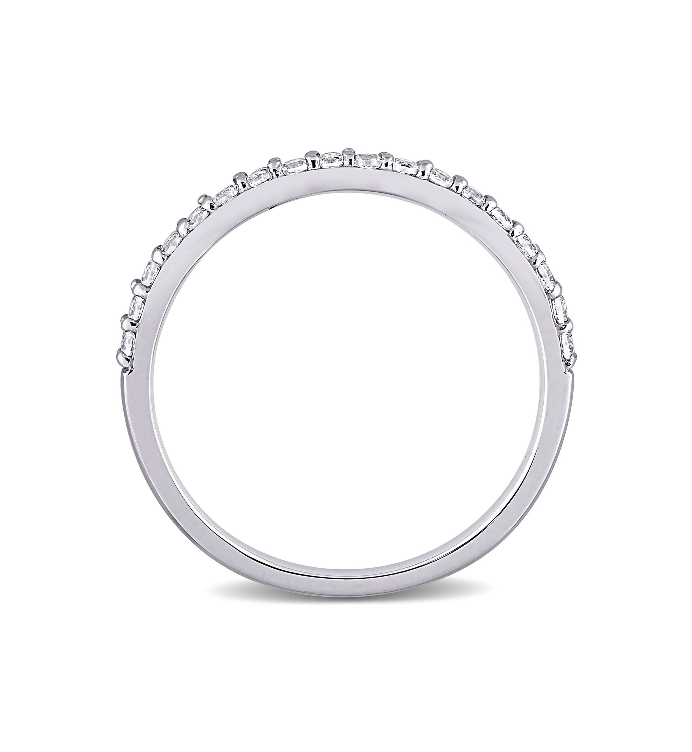Lab Created 3/8 CT TGW Created White Sapphire Anniversary Band in 10k White Gold