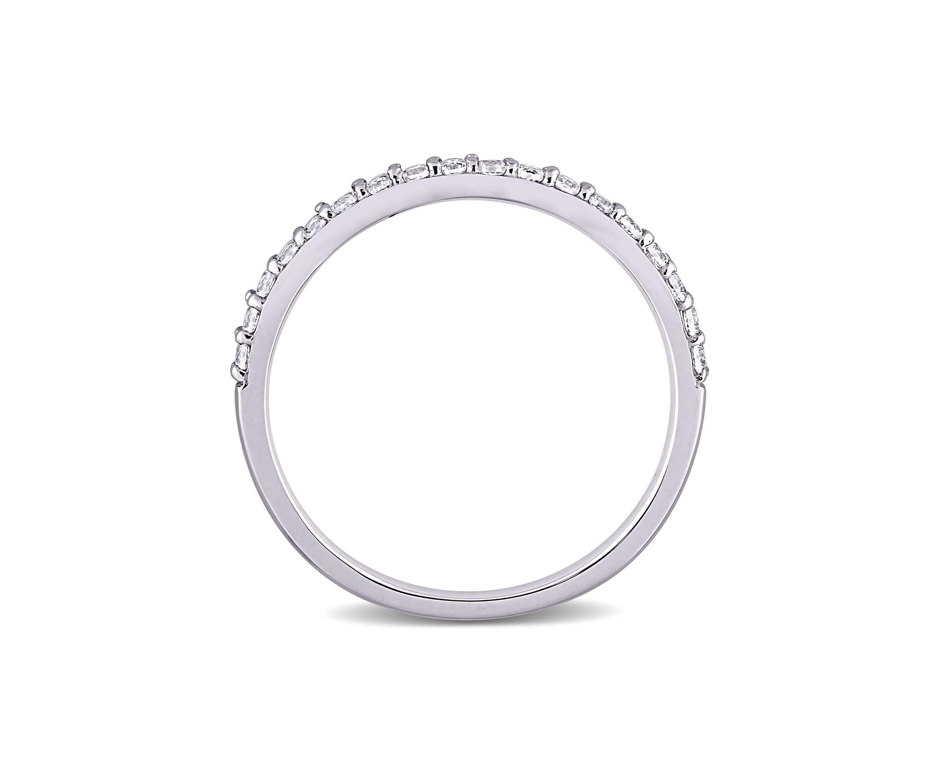 Lab Created 3/8 CT TGW Created White Sapphire Anniversary Band in 10k White Gold