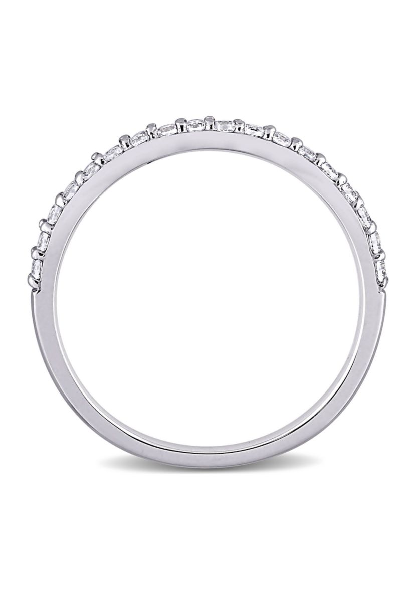 Lab Created 3/8 CT TGW Created White Sapphire Anniversary Band in 10k White Gold