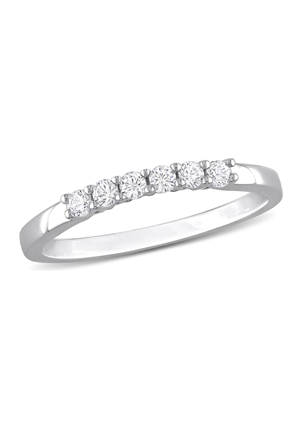 Lab Created 1/3 CT TGW Created White Sapphire Anniversary Band in 10k White Gold