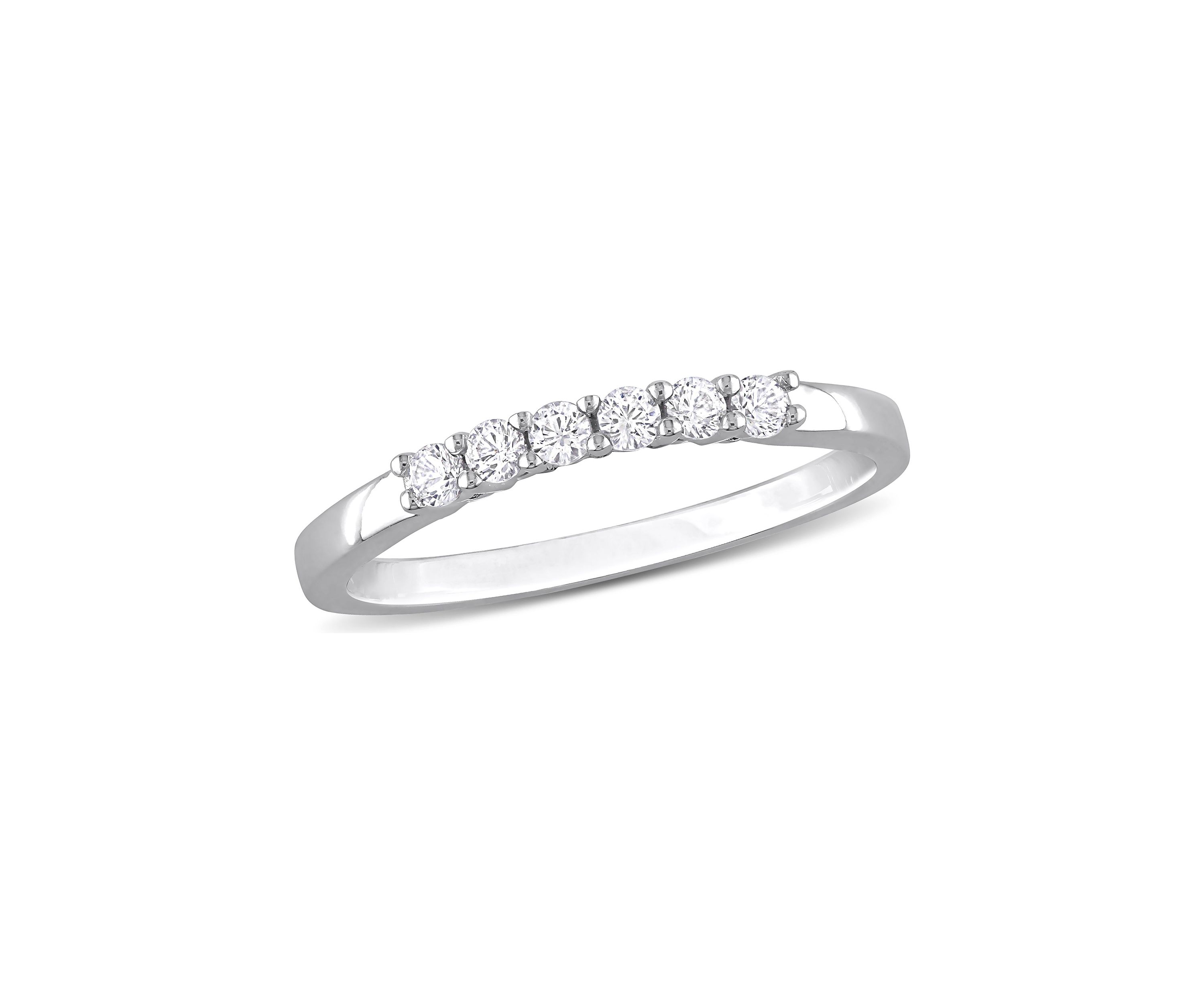 Lab Created 1/3 CT TGW Created White Sapphire Anniversary Band in 10k White Gold