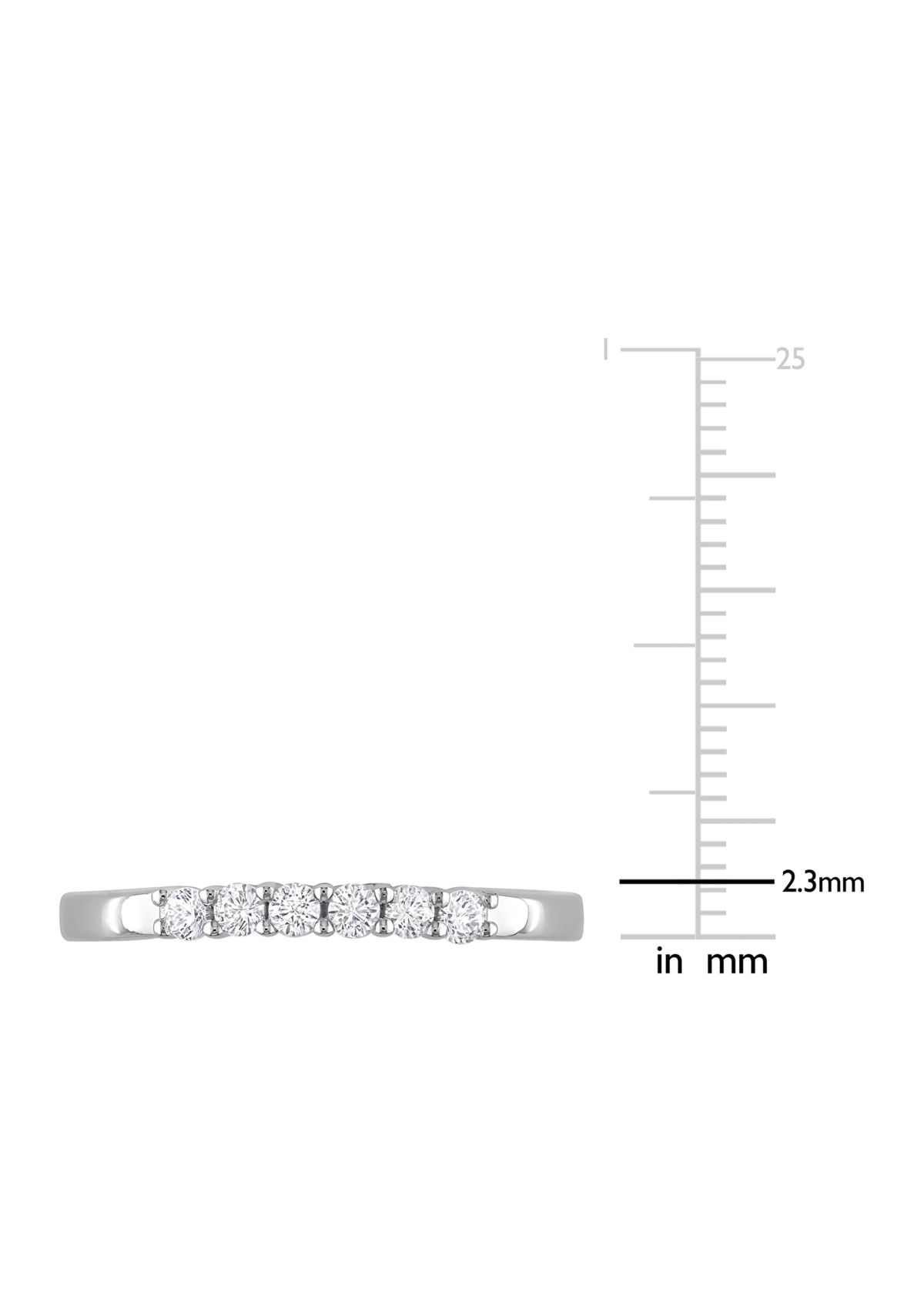 Lab Created 1/3 CT TGW Created White Sapphire Anniversary Band in 10k White Gold