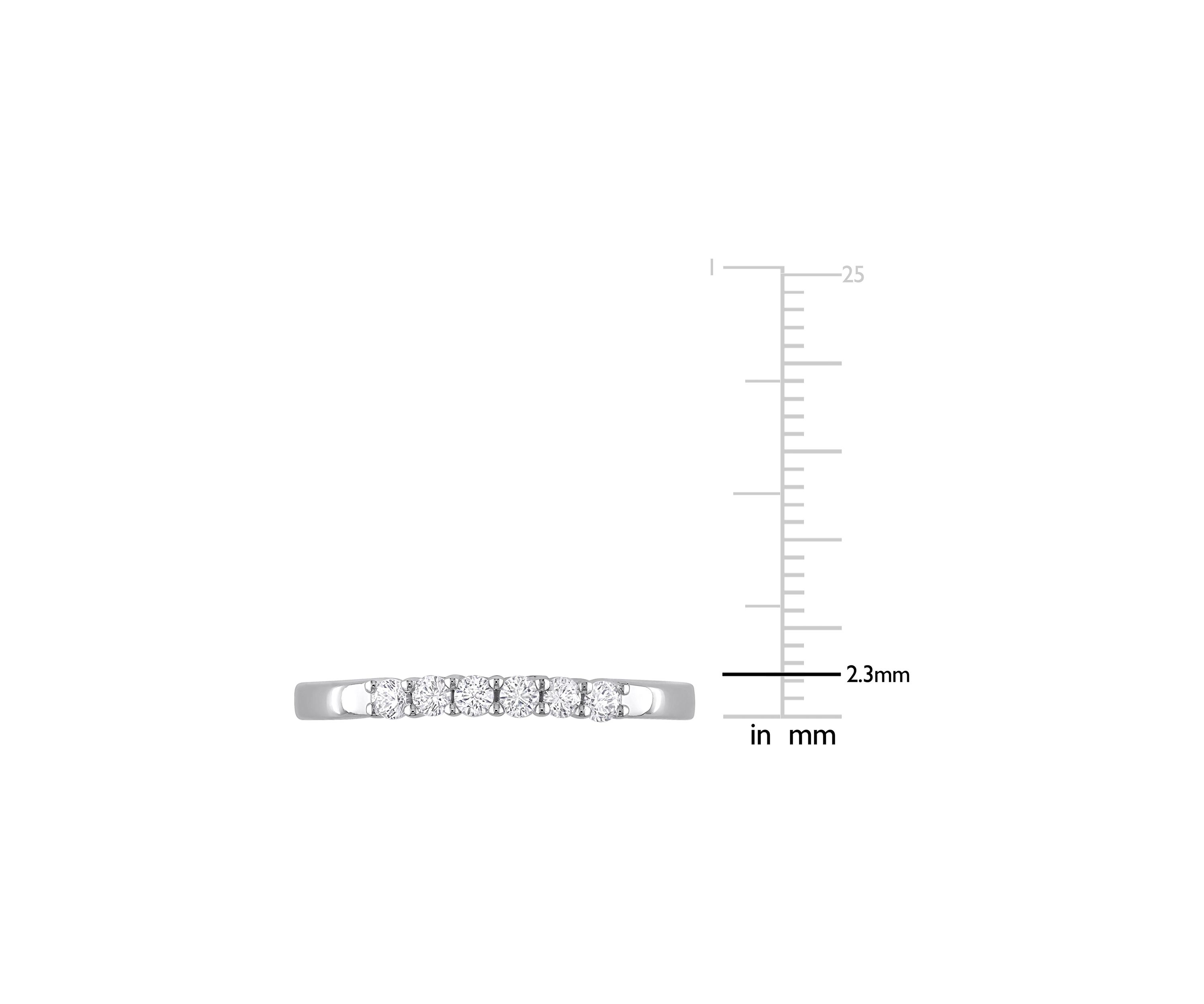 Lab Created 1/3 CT TGW Created White Sapphire Anniversary Band in 10k White Gold