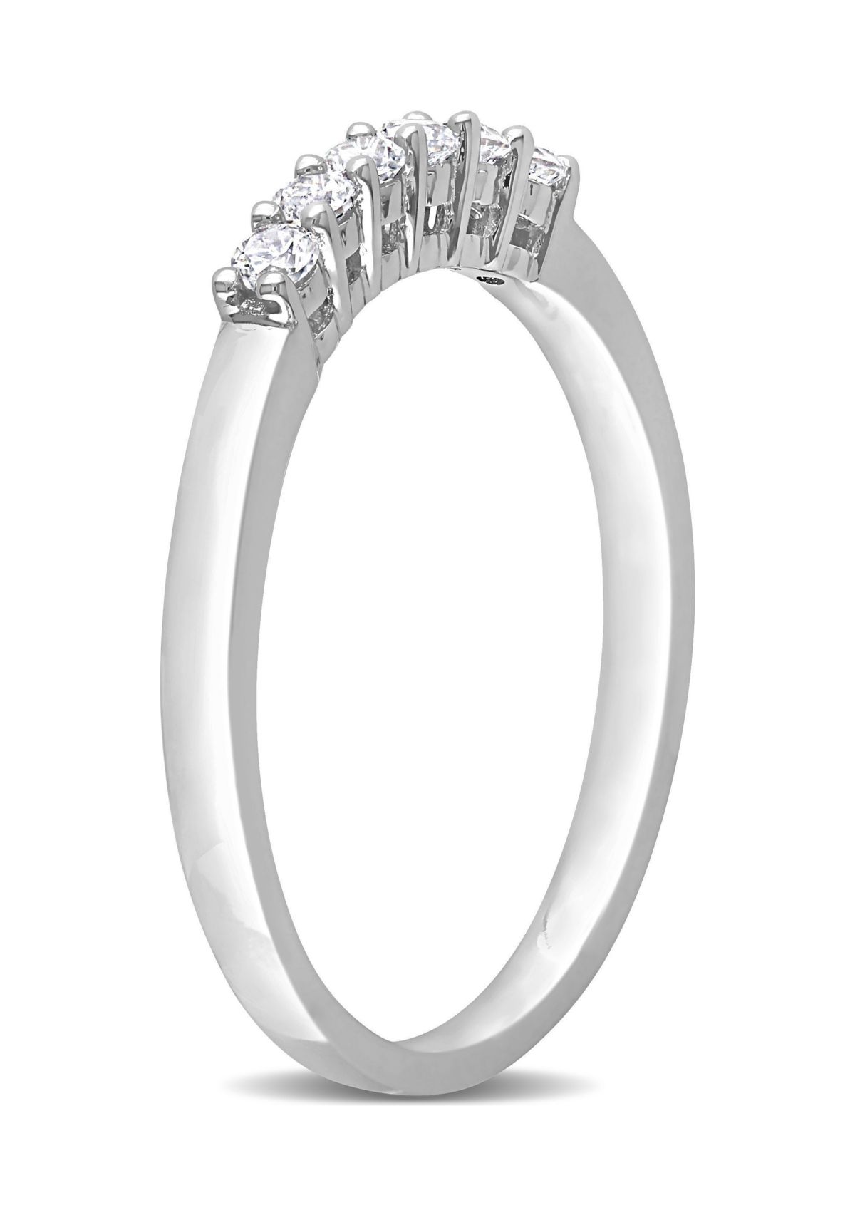 Lab Created 1/3 CT TGW Created White Sapphire Anniversary Band in 10k White Gold