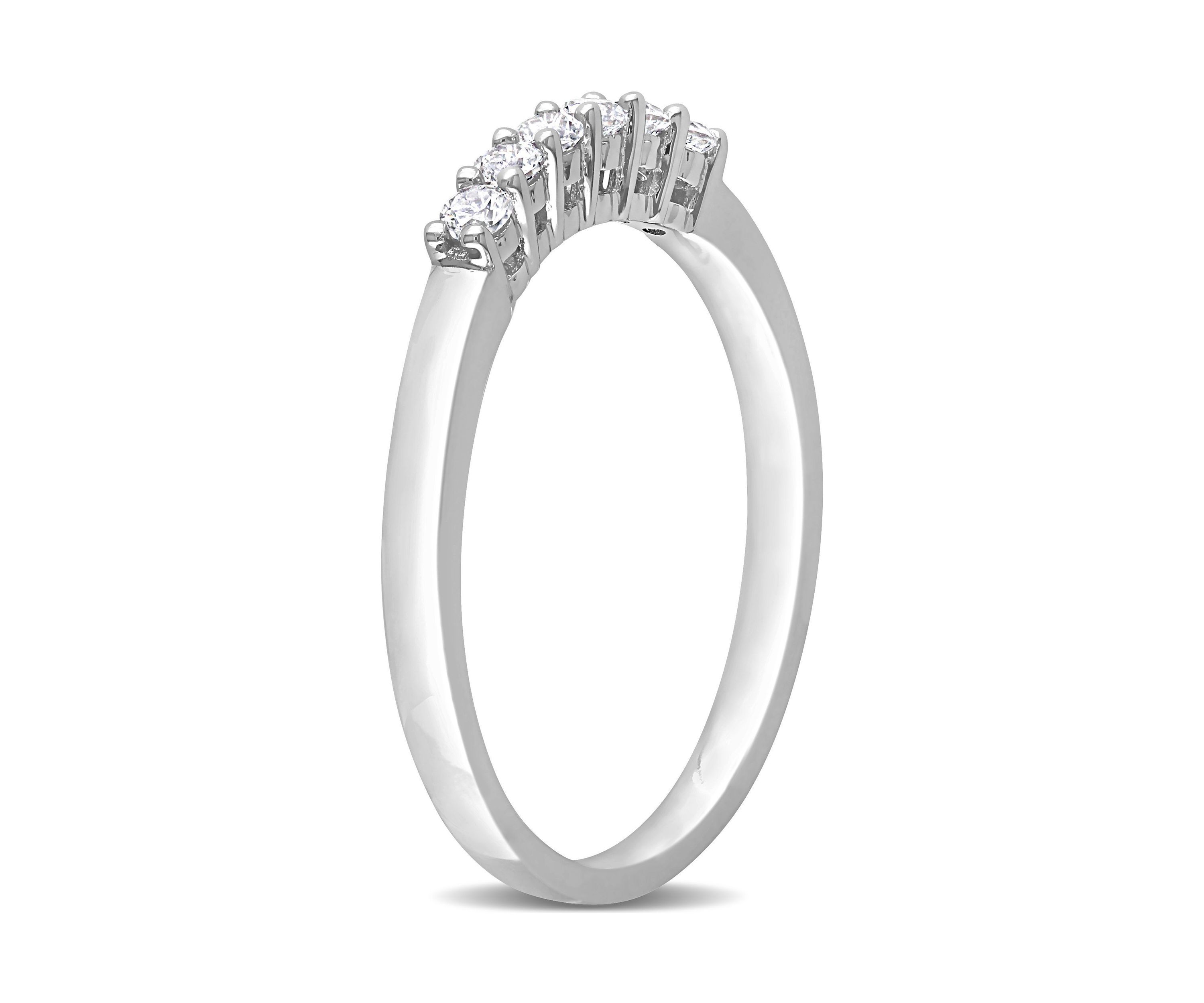 Lab Created 1/3 CT TGW Created White Sapphire Anniversary Band in 10k White Gold