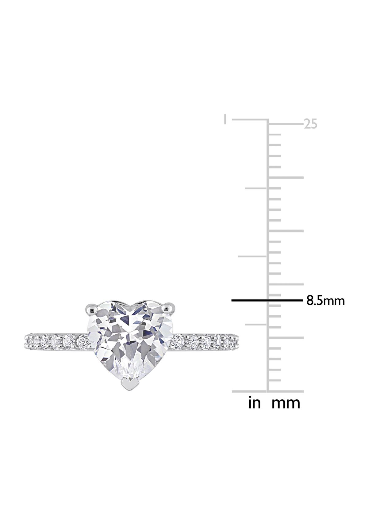 Lab Created 2.5 CT TGW Created White Sapphire Heart Engagement Ring in 10k White Gold